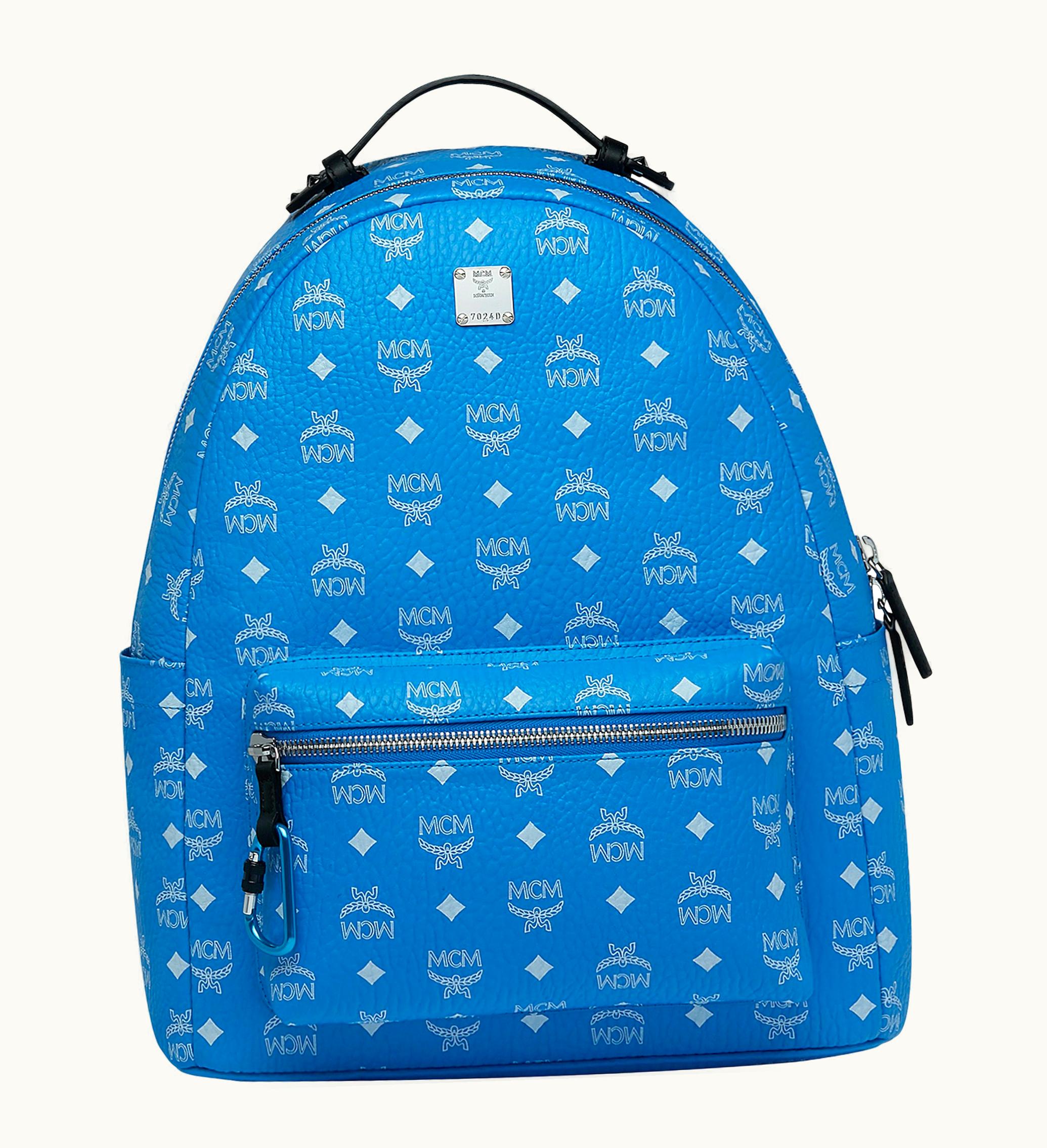 MCM MCM Stark Backpack White Visetos T Blue
