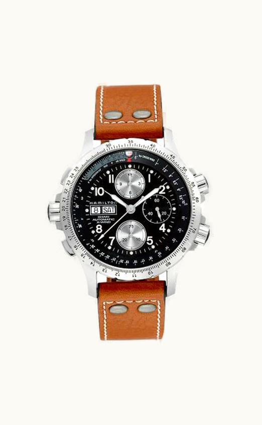 Hamilton Khaki Aviation X Wind Day Date Auto Chrono Lion Stainless Steel / Black