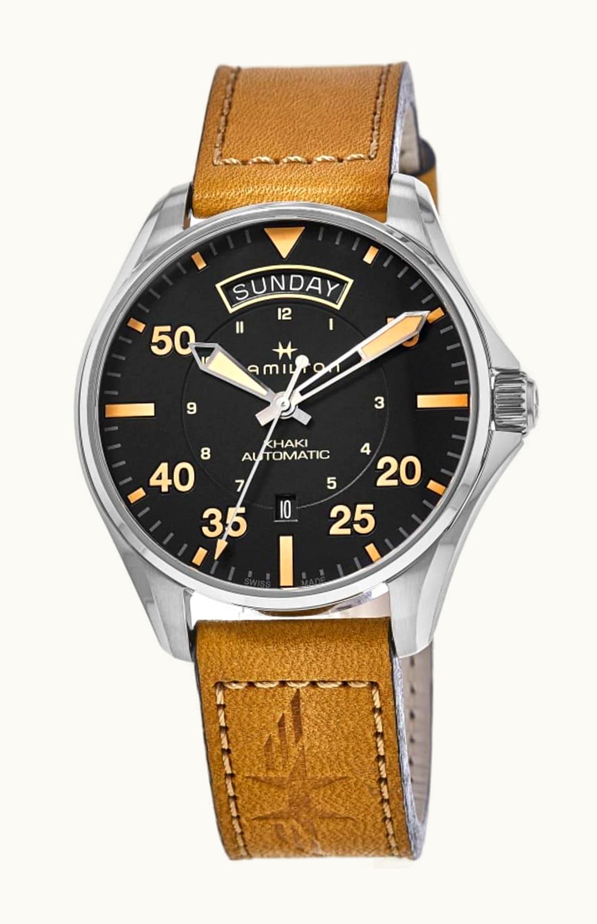 Hamilton Khaki Pilot Day Date Stainless Steel / Black