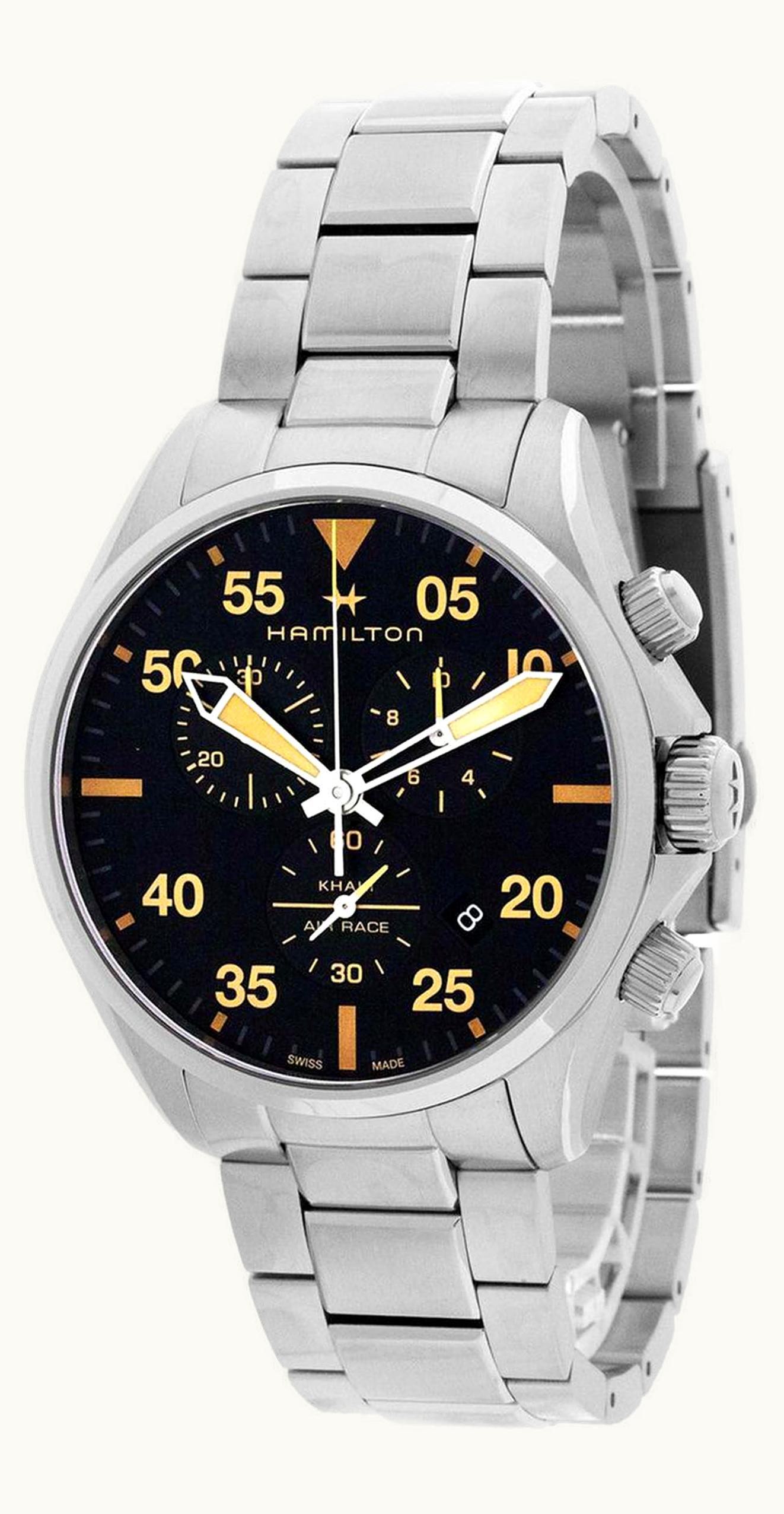 Hamilton Khaki Pilot Chrono Quartz 44 Stainless Steel / Black