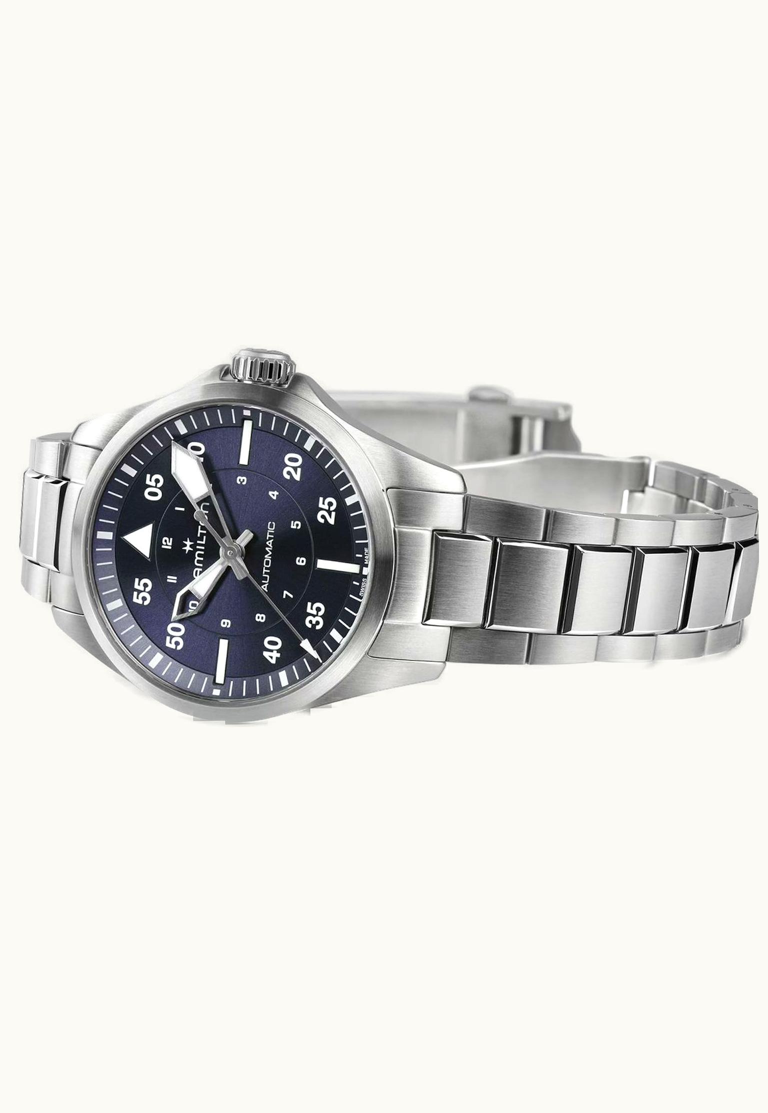 Hamilton Khaki Aviation Pilot Auto 36 Stainless Steel / Blue / Bracelet