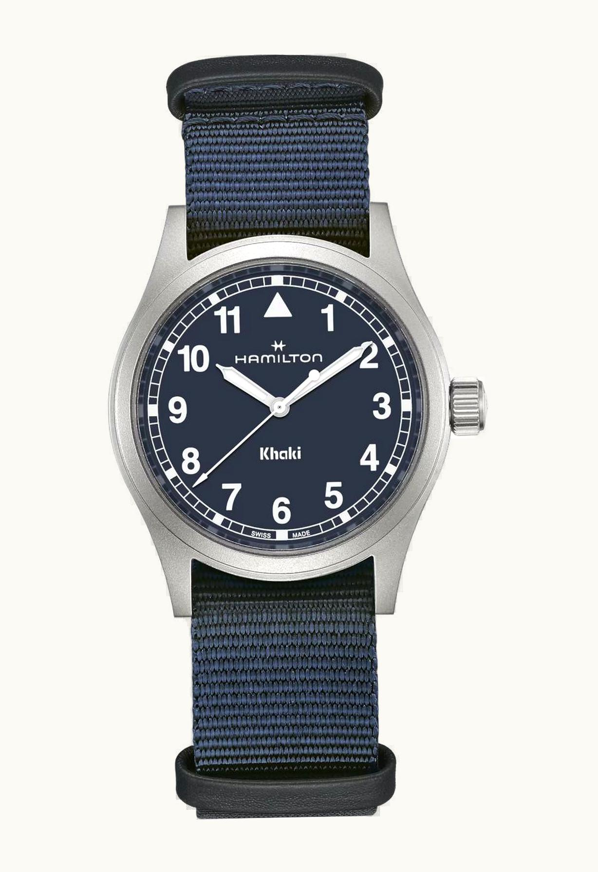 Hamilton Khaki Field Quartz 38 Stainless Steel / Blue