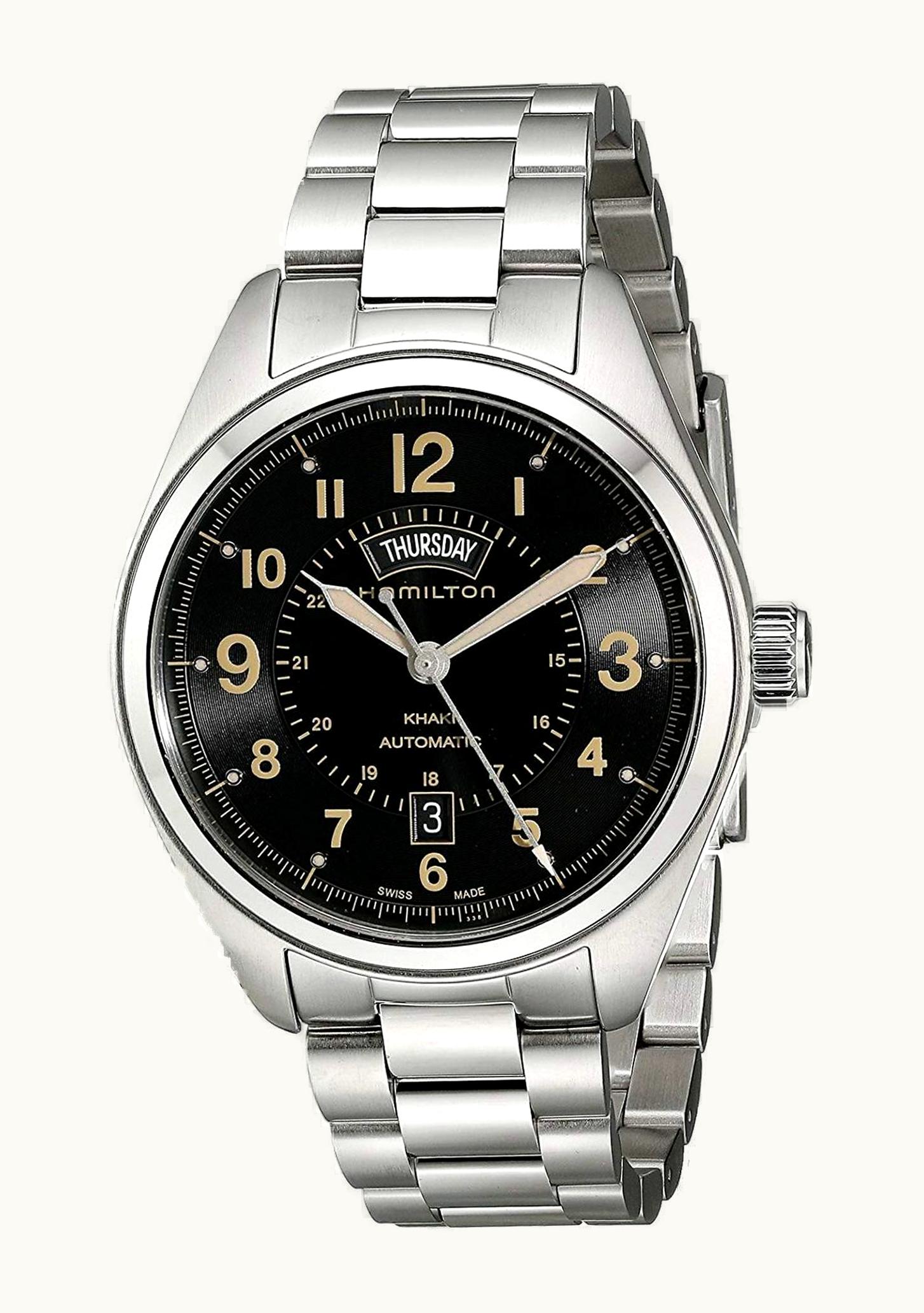 Hamilton Khaki Field Day Date Automa Stainless Steel / Black / Bracelet