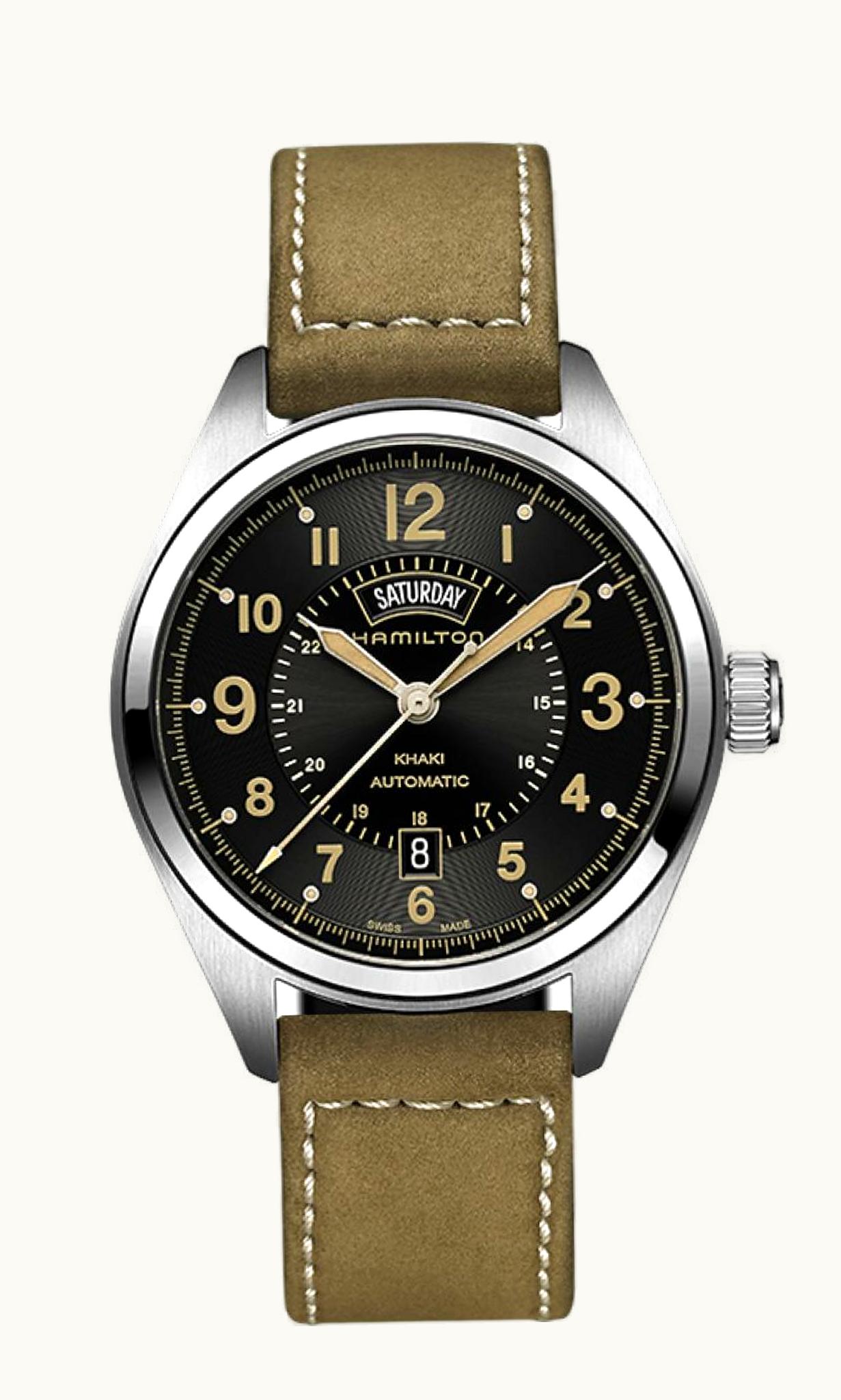 Hamilton Khaki Field Day Date Auto Stainless Steel / Black