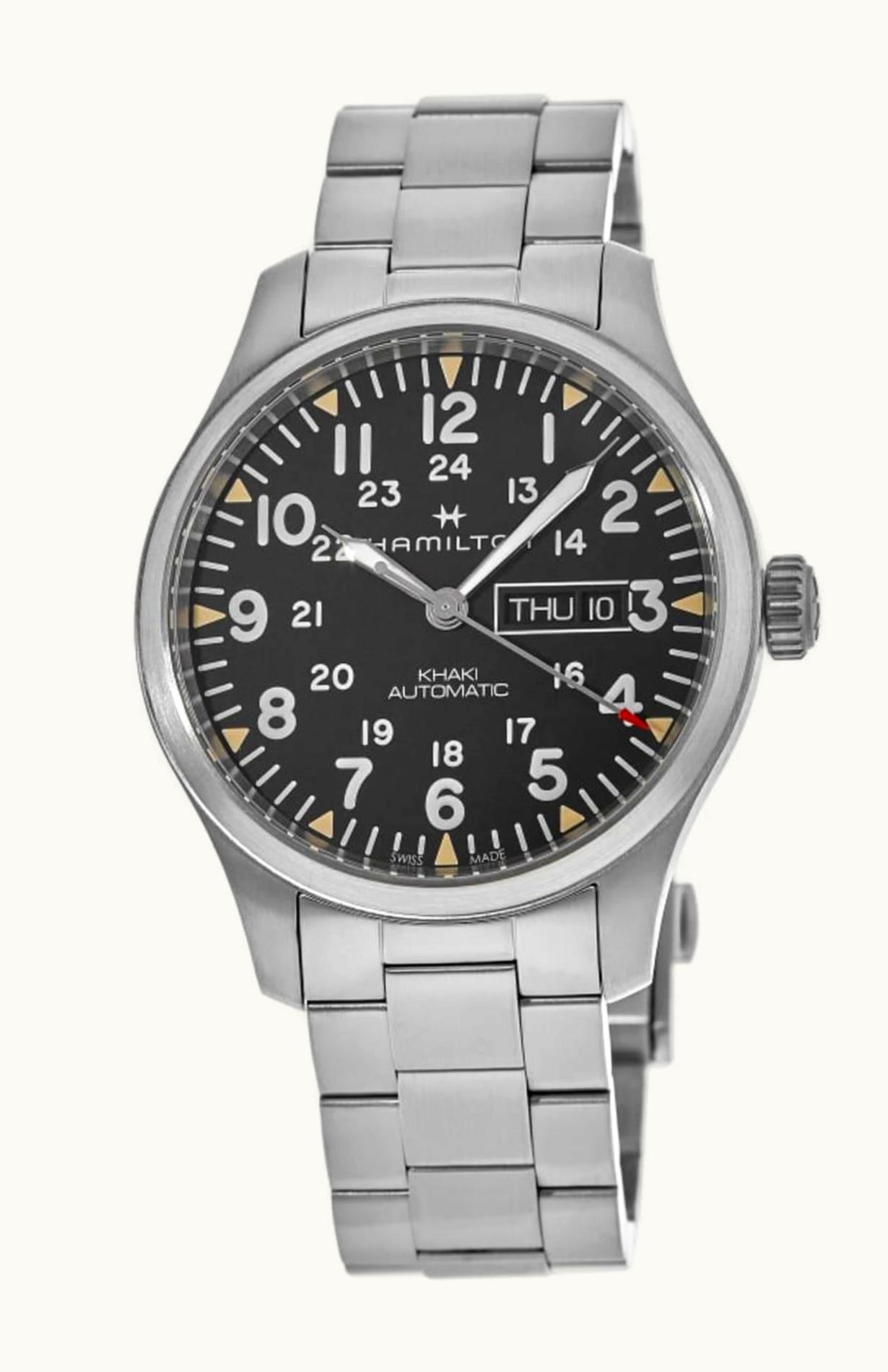 Hamilton Khaki Field Day Date Auto Stainless Steel / Black / Bracelet