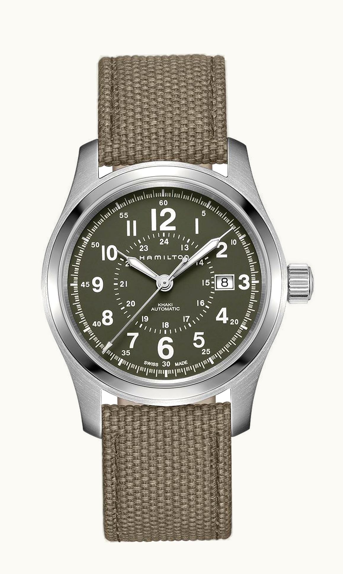 Hamilton Khaki Field Auto 42 Stainless Steel / Green / Bracelet