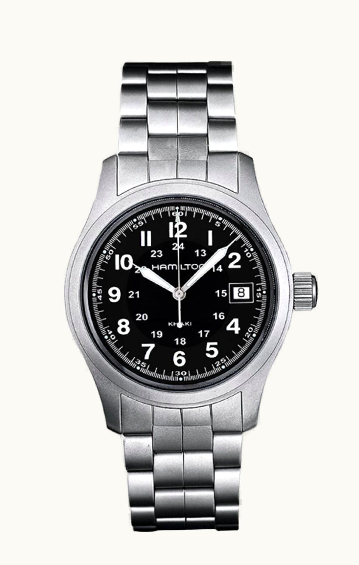 Hamilton Khaki Field Quartz 38 Stainless Steel / Black / Bracelet