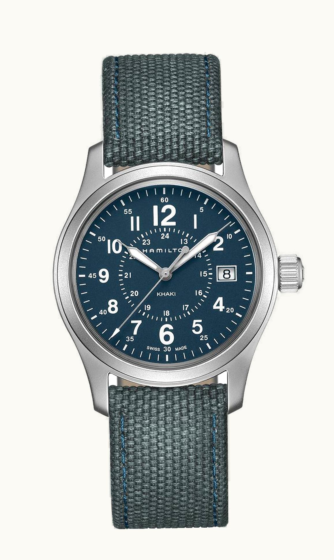 Hamilton Khaki Field Quartz 38 Stainless Steel / Blue