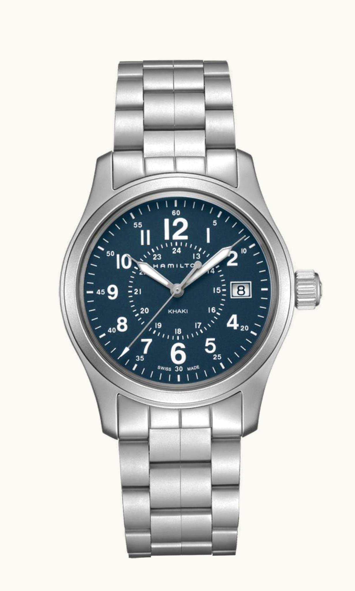 Hamilton Khaki Field Quartz 38 Stainless Steel / Blue / Bracelet