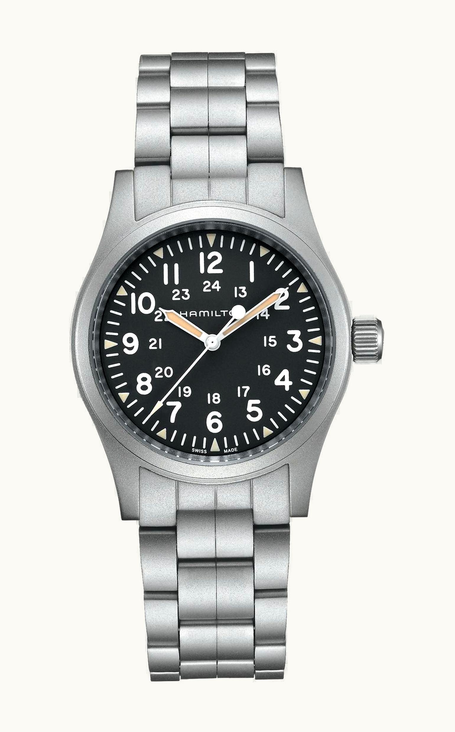 Hamilton Khaki Field Mechanical 38 Black / Bracelet