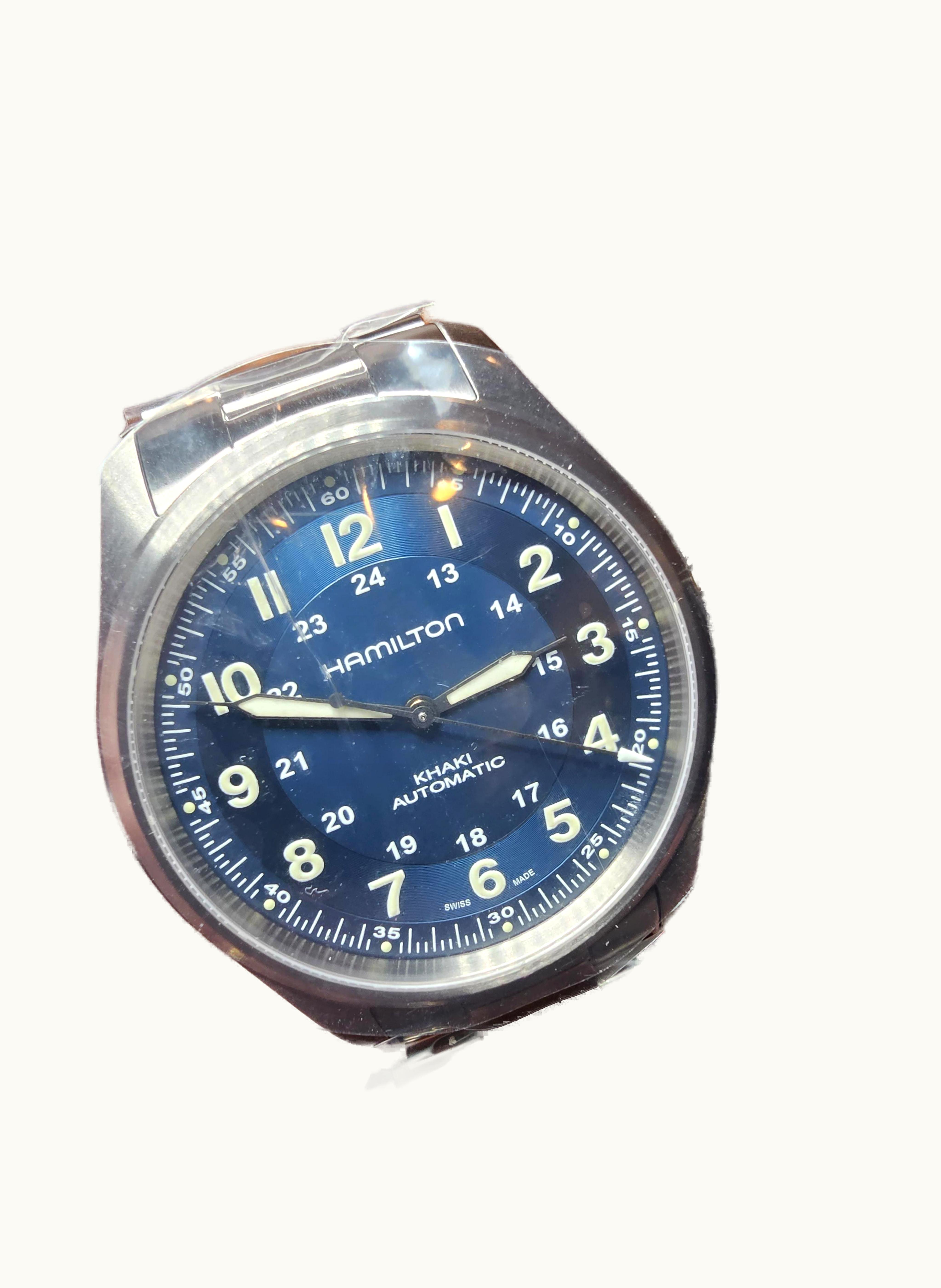 Hamilton Khaki Field Titanium Auto 38 / Blue / Bracelet
