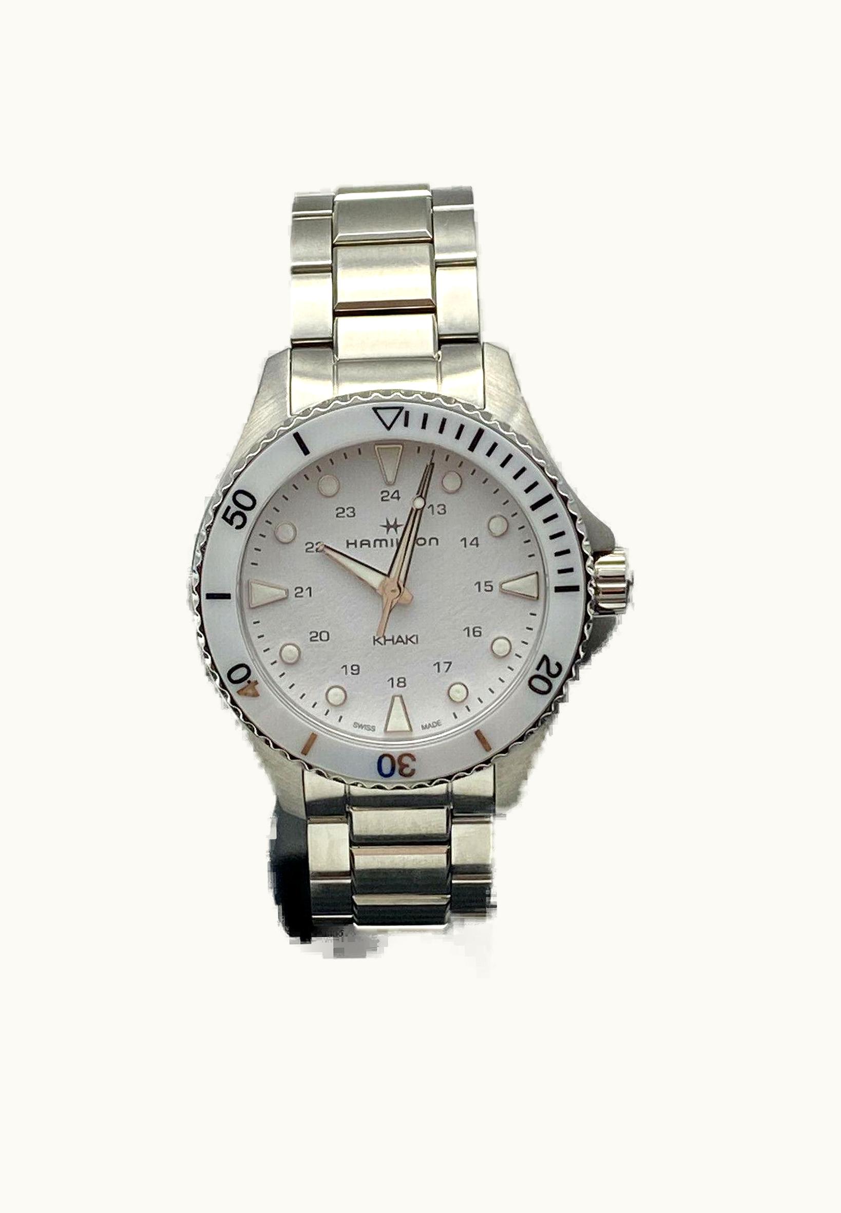 Hamilton Khaki Navy Scuba Quartz 37 Stainless Steel / White / Bracelet