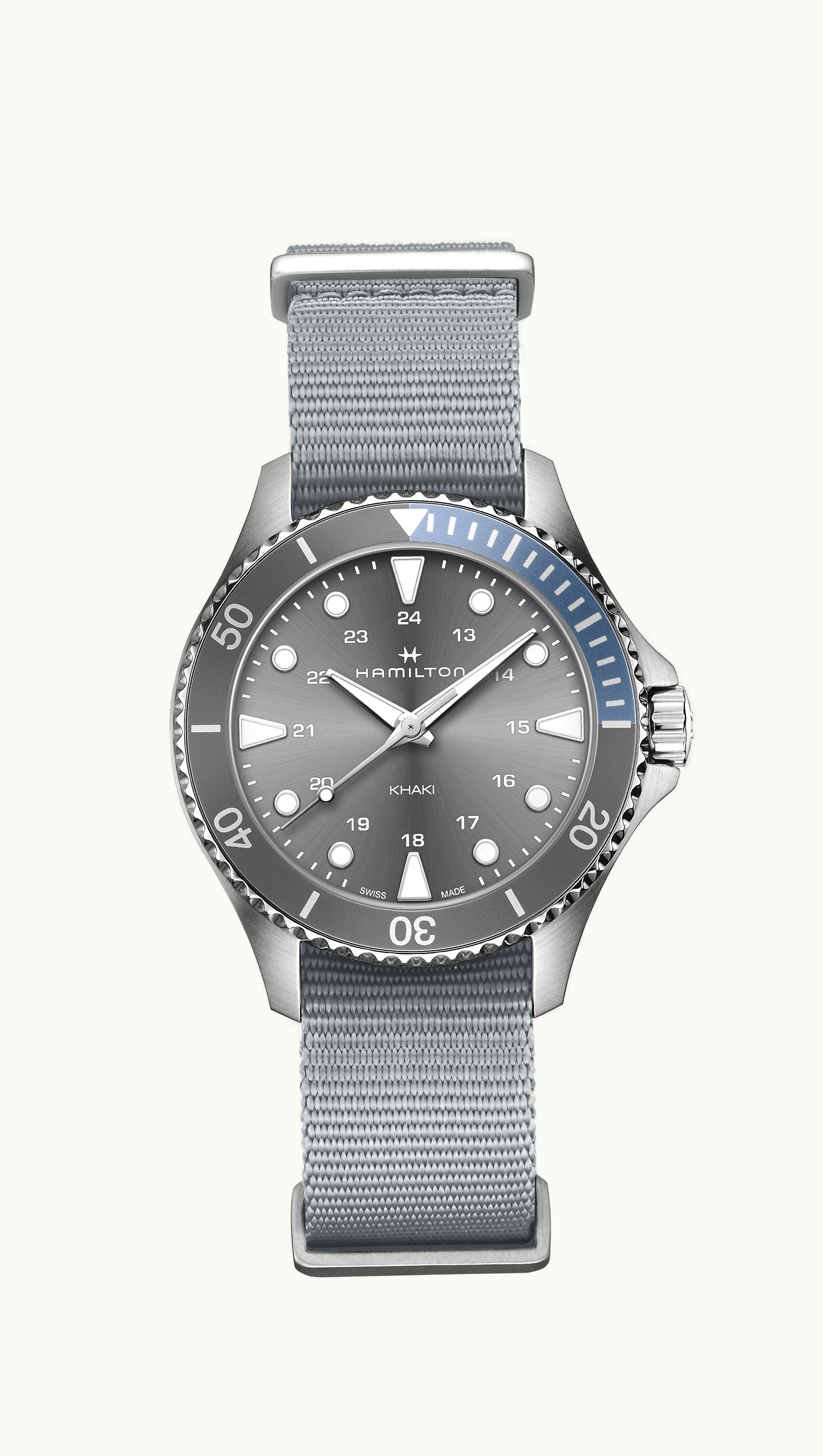 Hamilton Khaki Navy Scuba Quartz 37 Stainless Steel / Grey / NATO