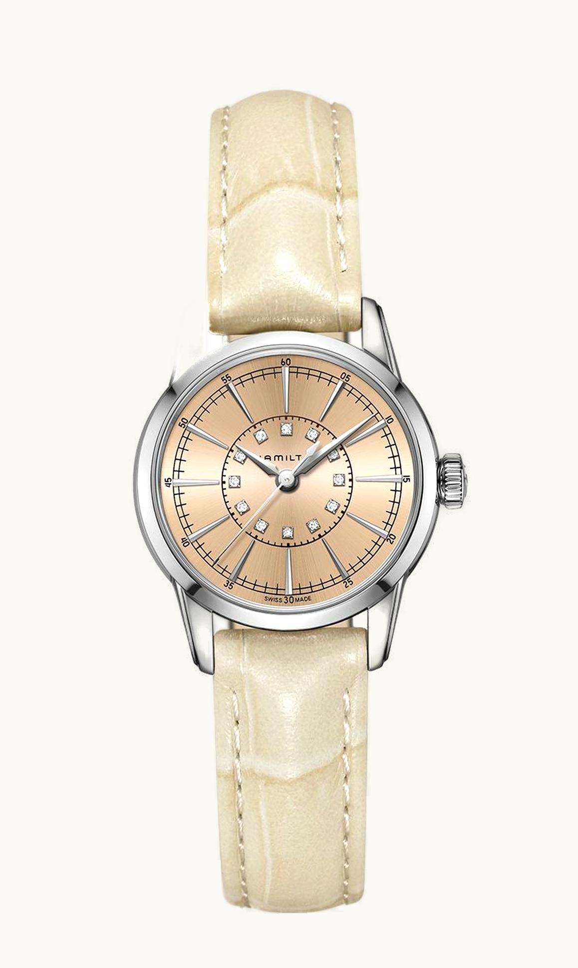 Hamilton Railroad Lady 28 Quartz Stainless Steel / Champagne