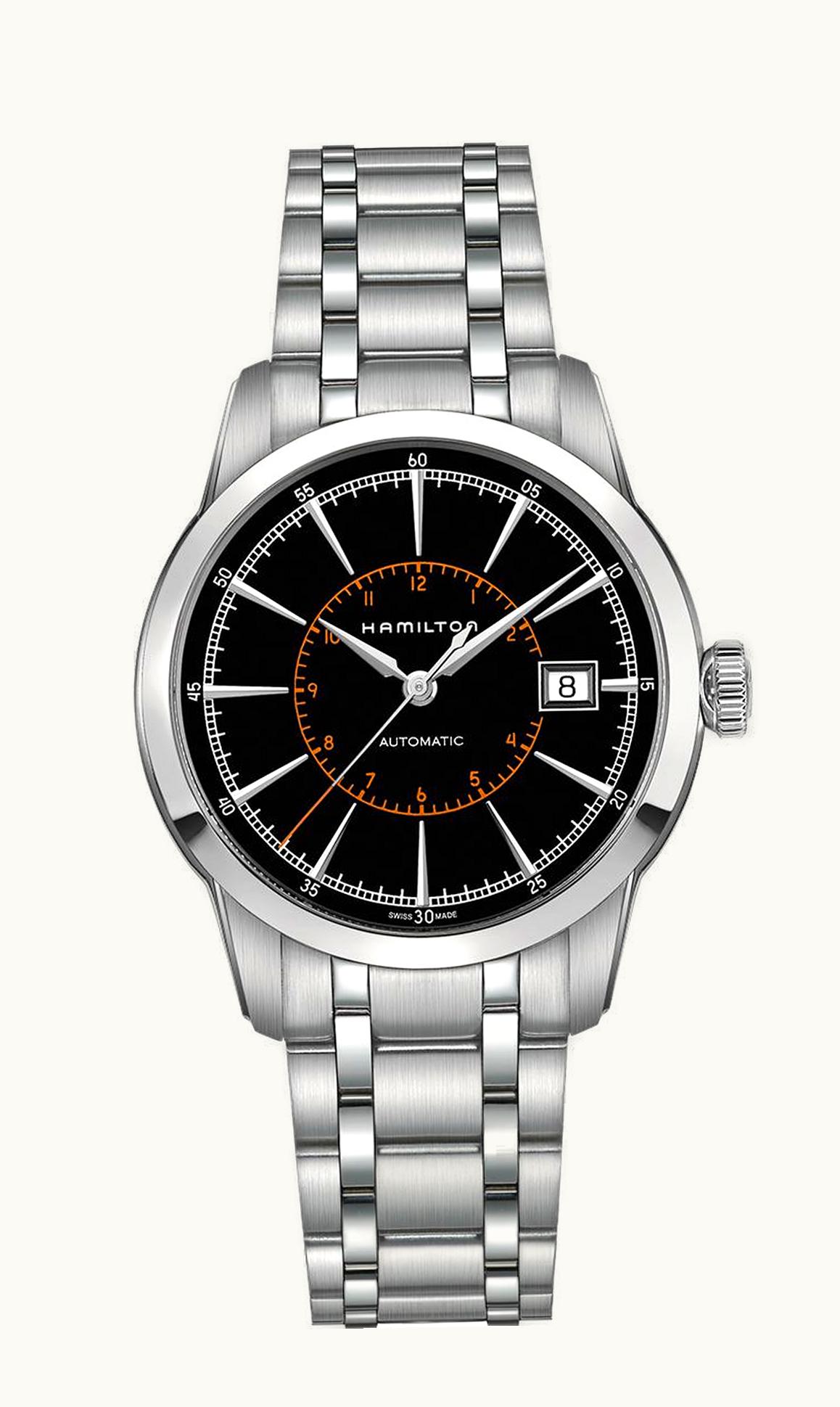 Hamilton Railroad 40 Auto Stainless Steel / Black / Bracelet