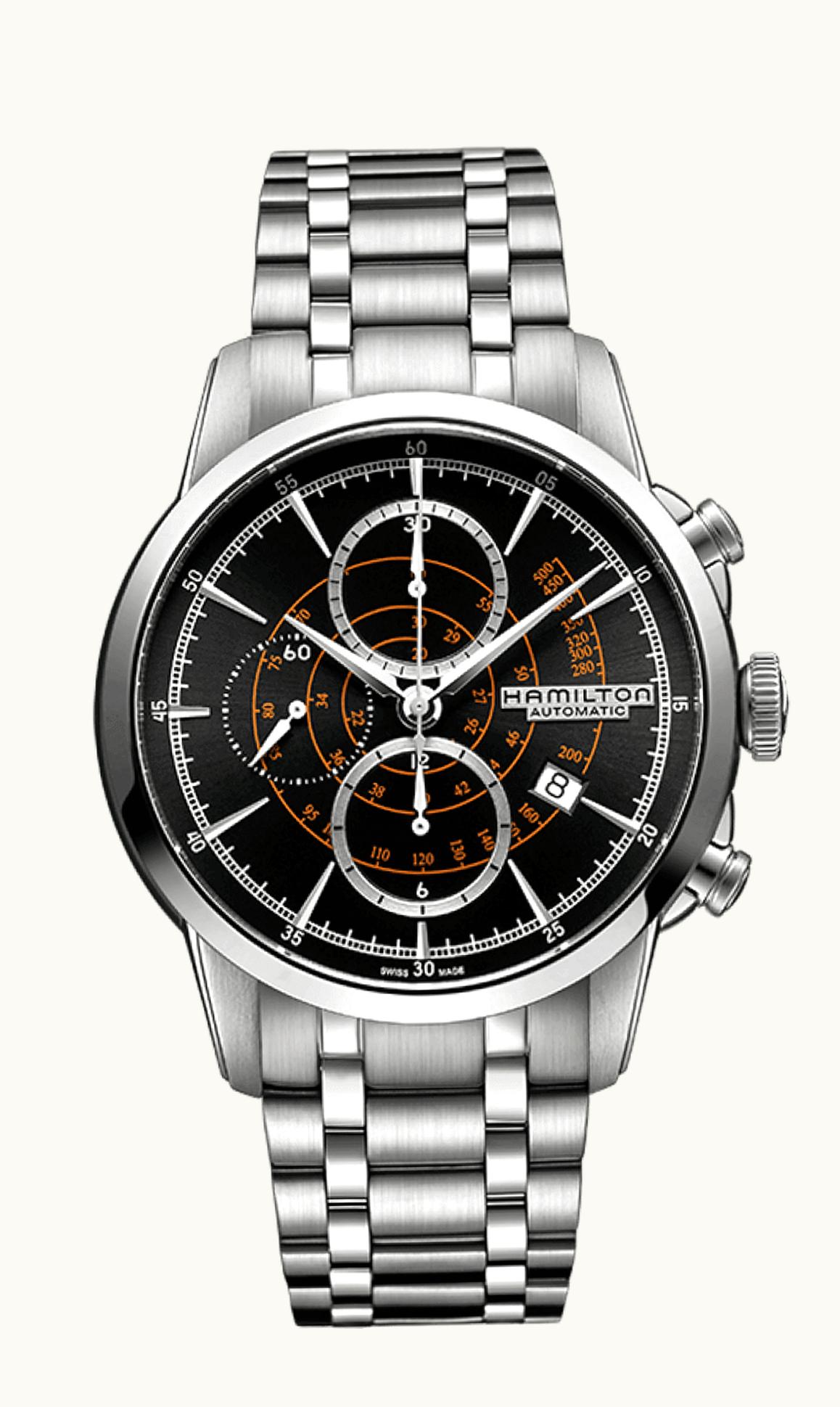 Hamilton Railroad 44 Chrono Stainless Steel / Black / Bracelet