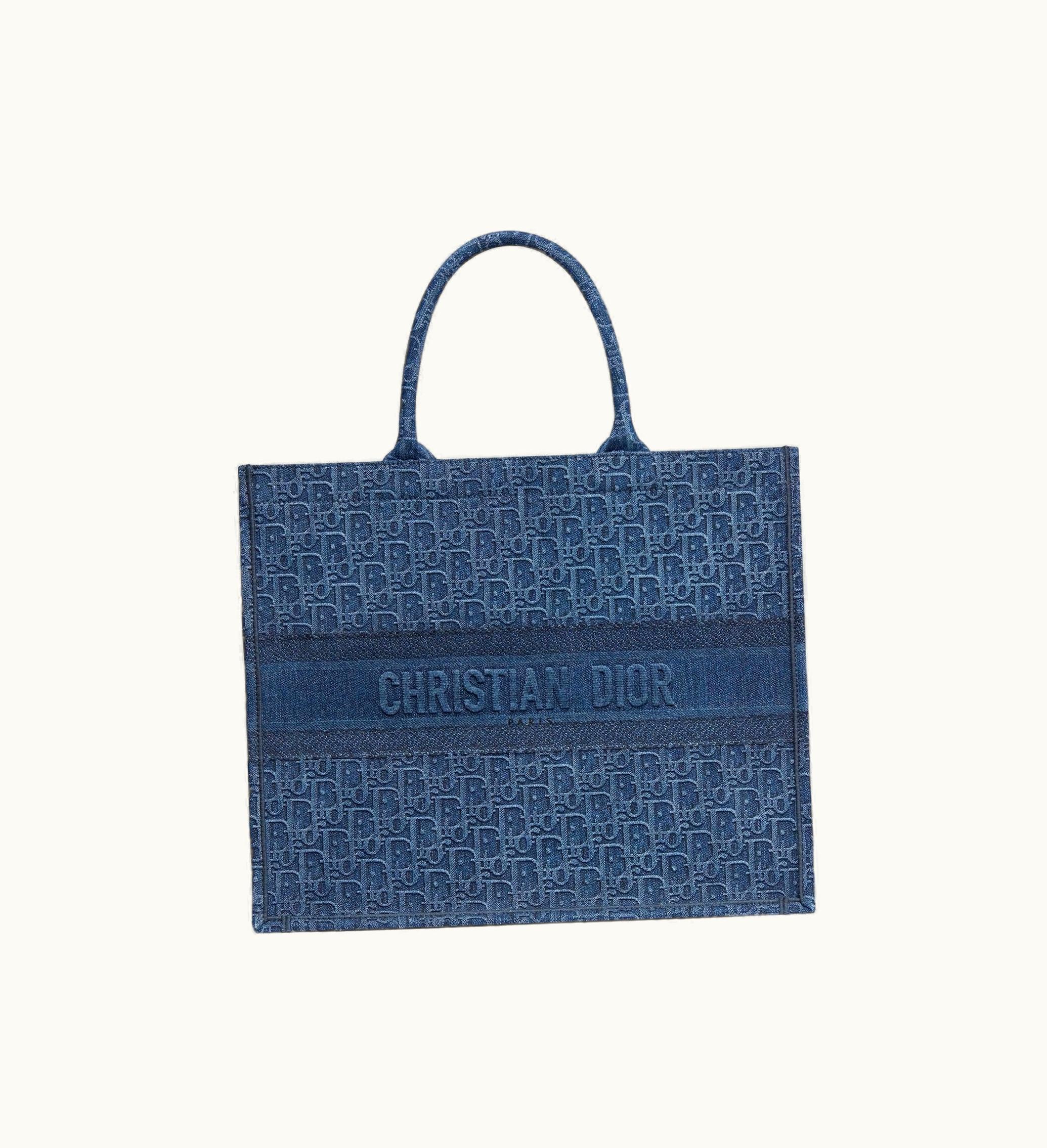 Dior Dior Book Tote Oblique Denim Blue