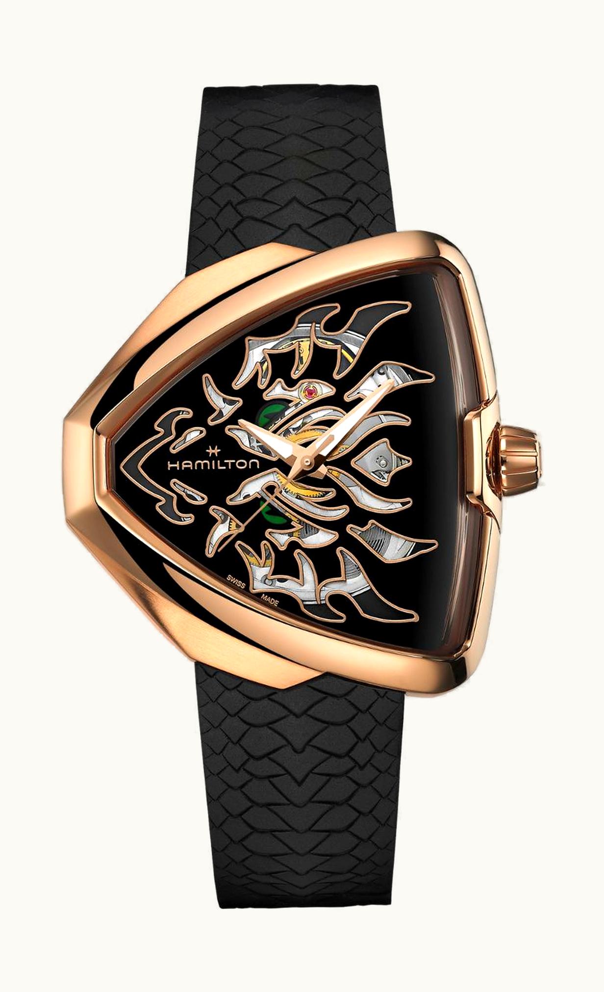 Hamilton Ventura Elvis80 Skeleton Dragon / Rose Gold