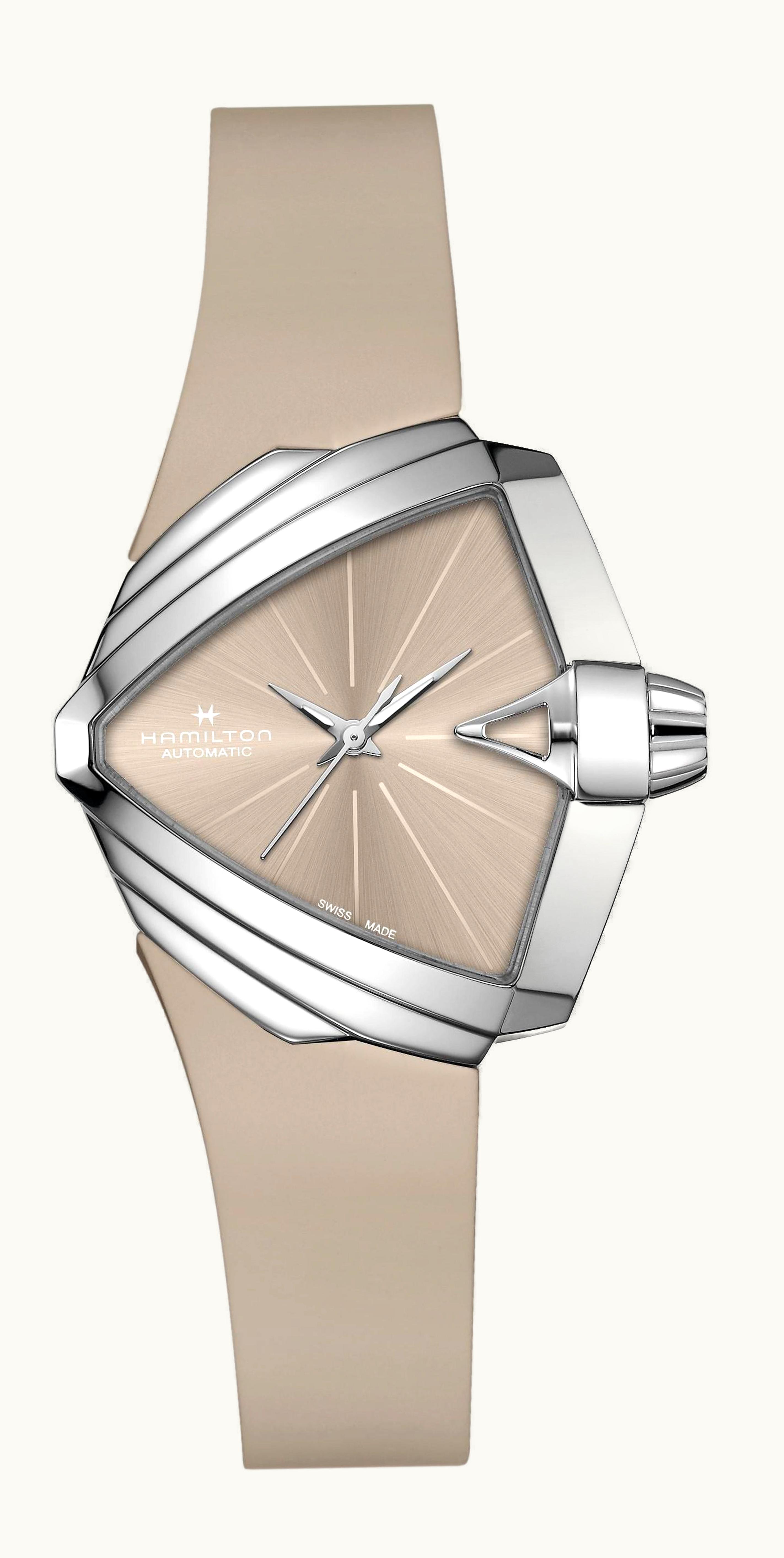 Hamilton Ventura S Auto Stainless Steel / Brown