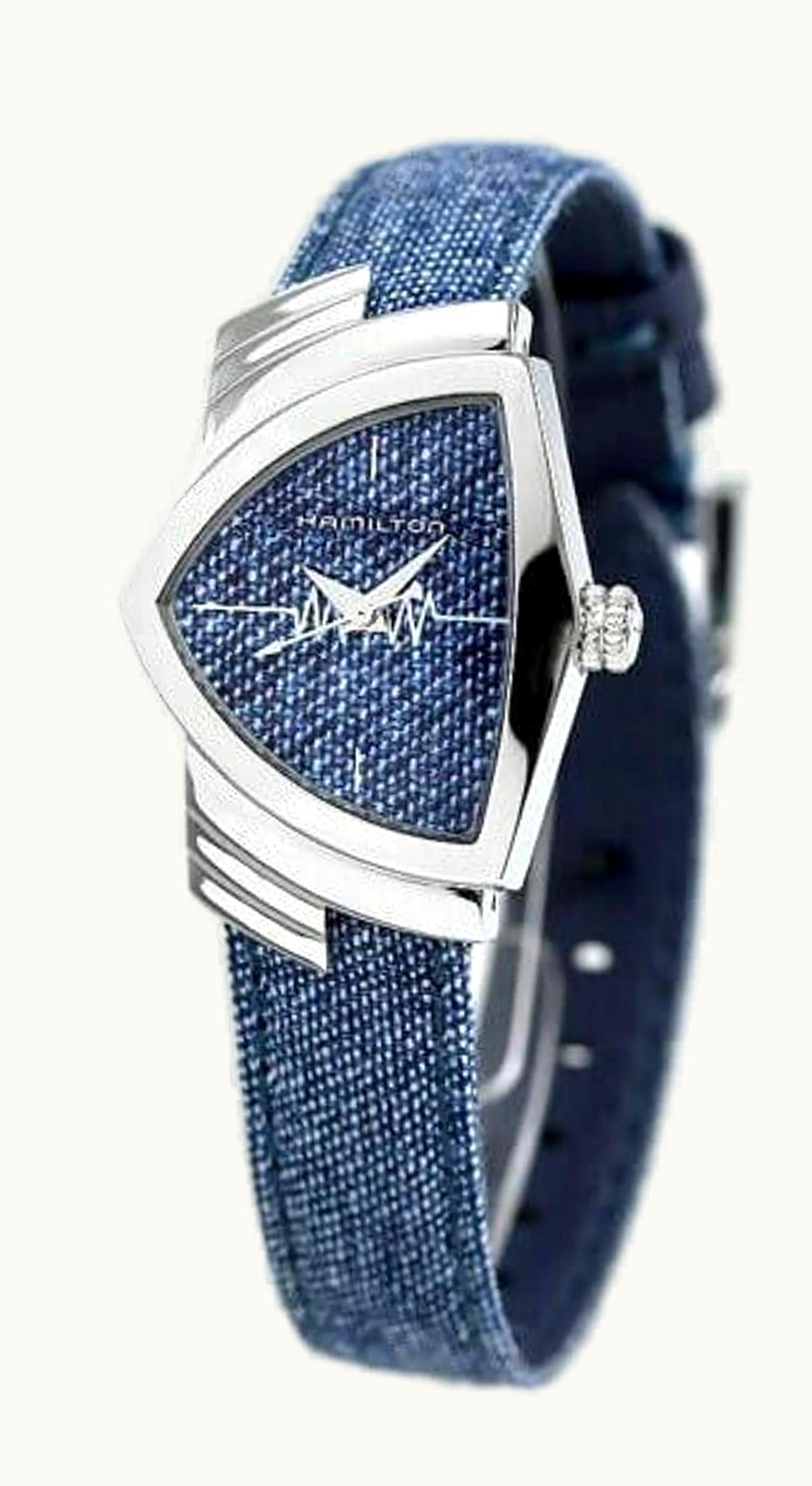 Hamilton Ventura Quartz 24 Stainless Steel / Blue Jeans
