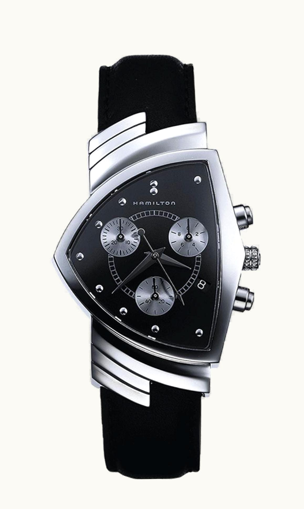 Hamilton Ventura Chrono Quartz 32.3 Stainless Steel / Black