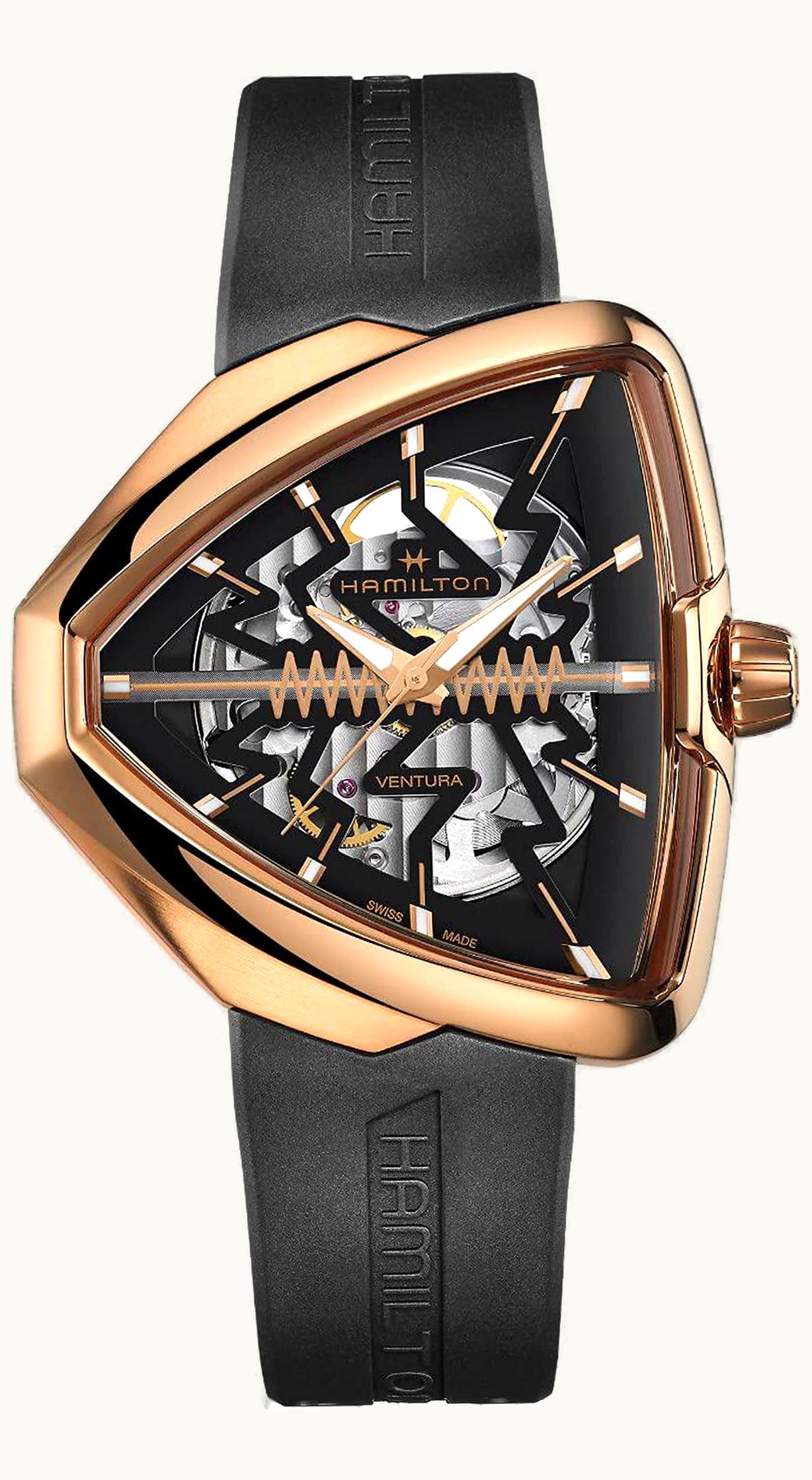 Hamilton Ventura Elvis80 Auto PVD / Black / Rubber