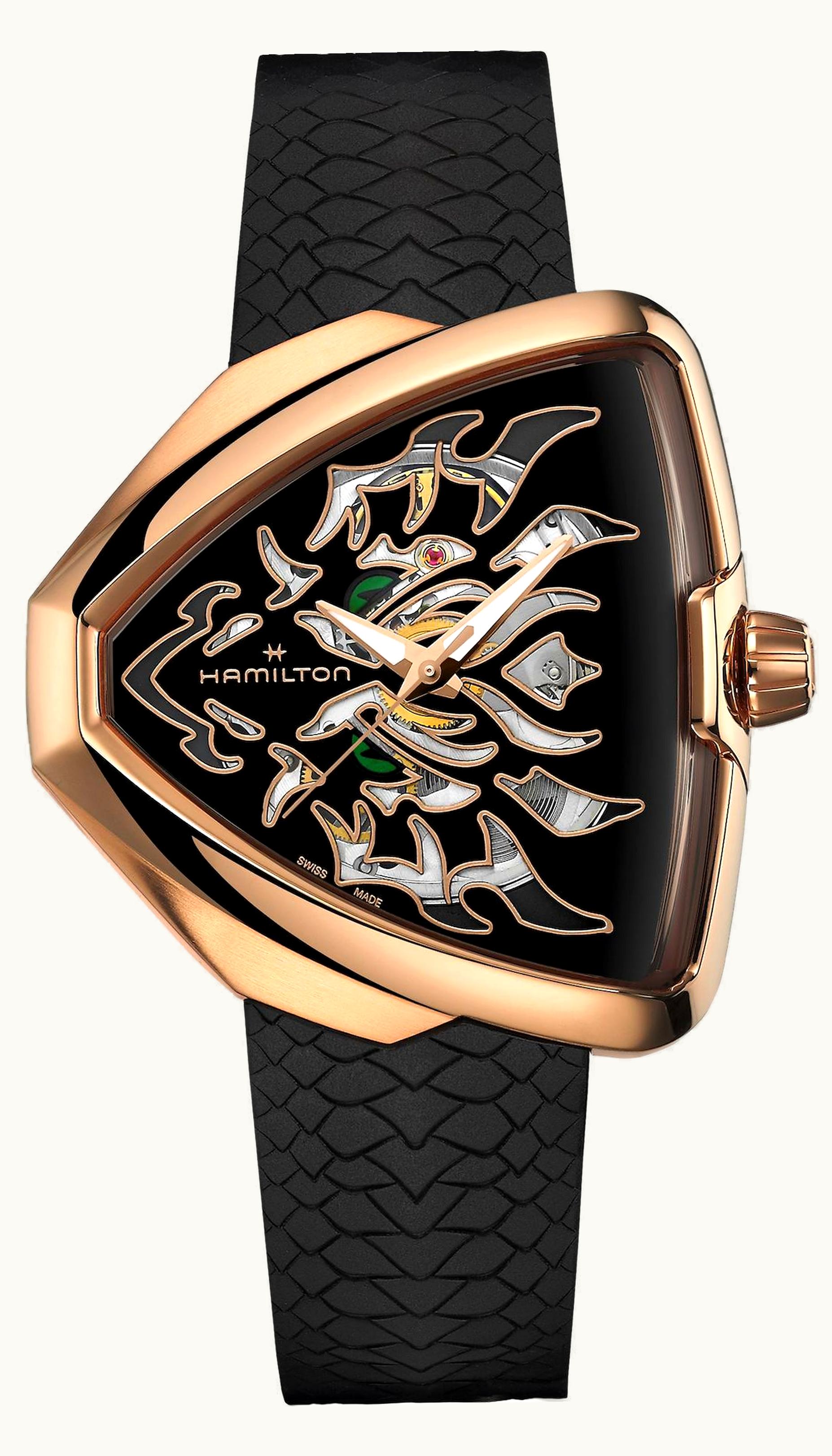 Hamilton Ventura Elvis80 Skeleton Rose Gold