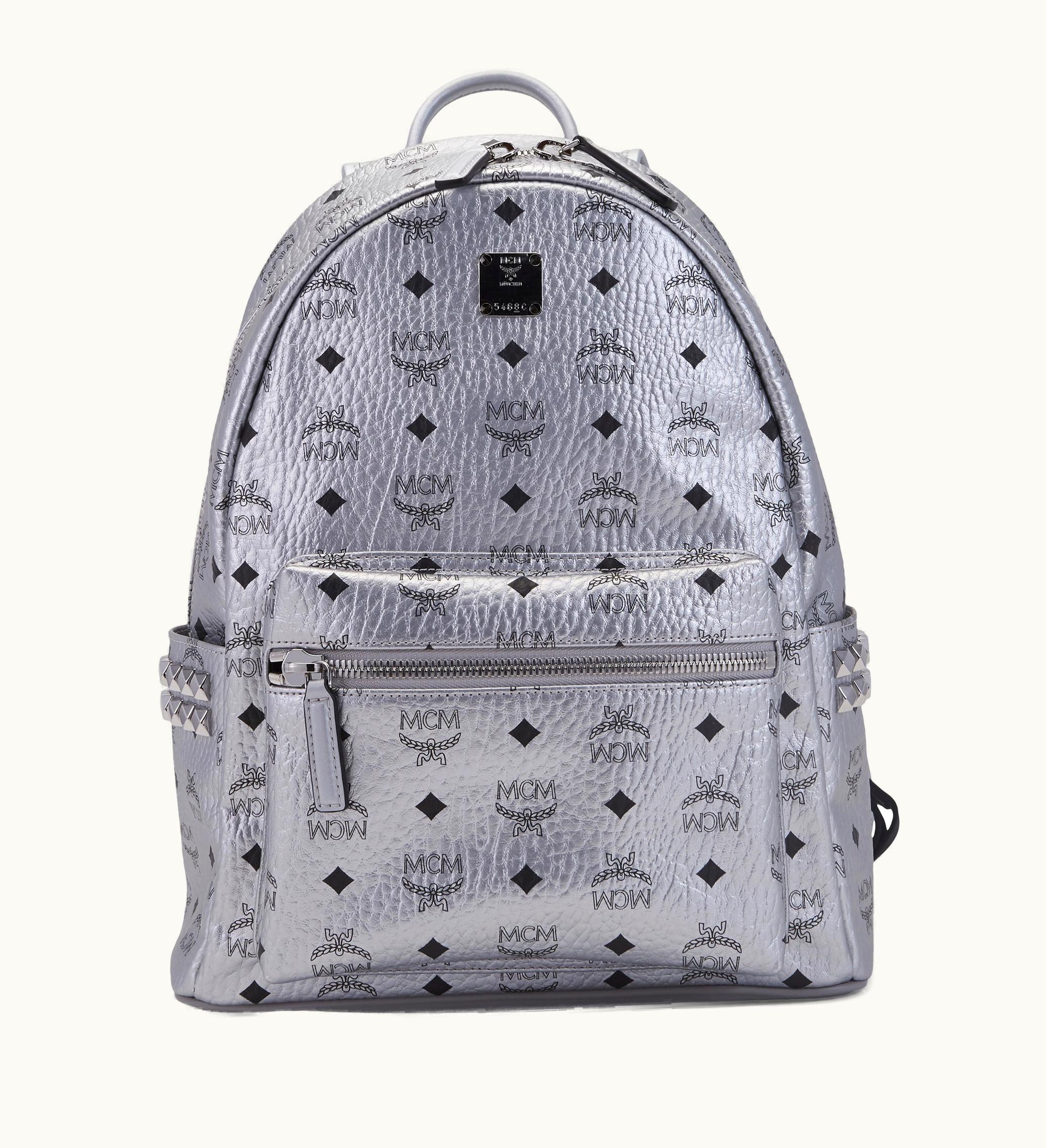 MCM MCM Stark Backpack Visetos Side Studs Silver