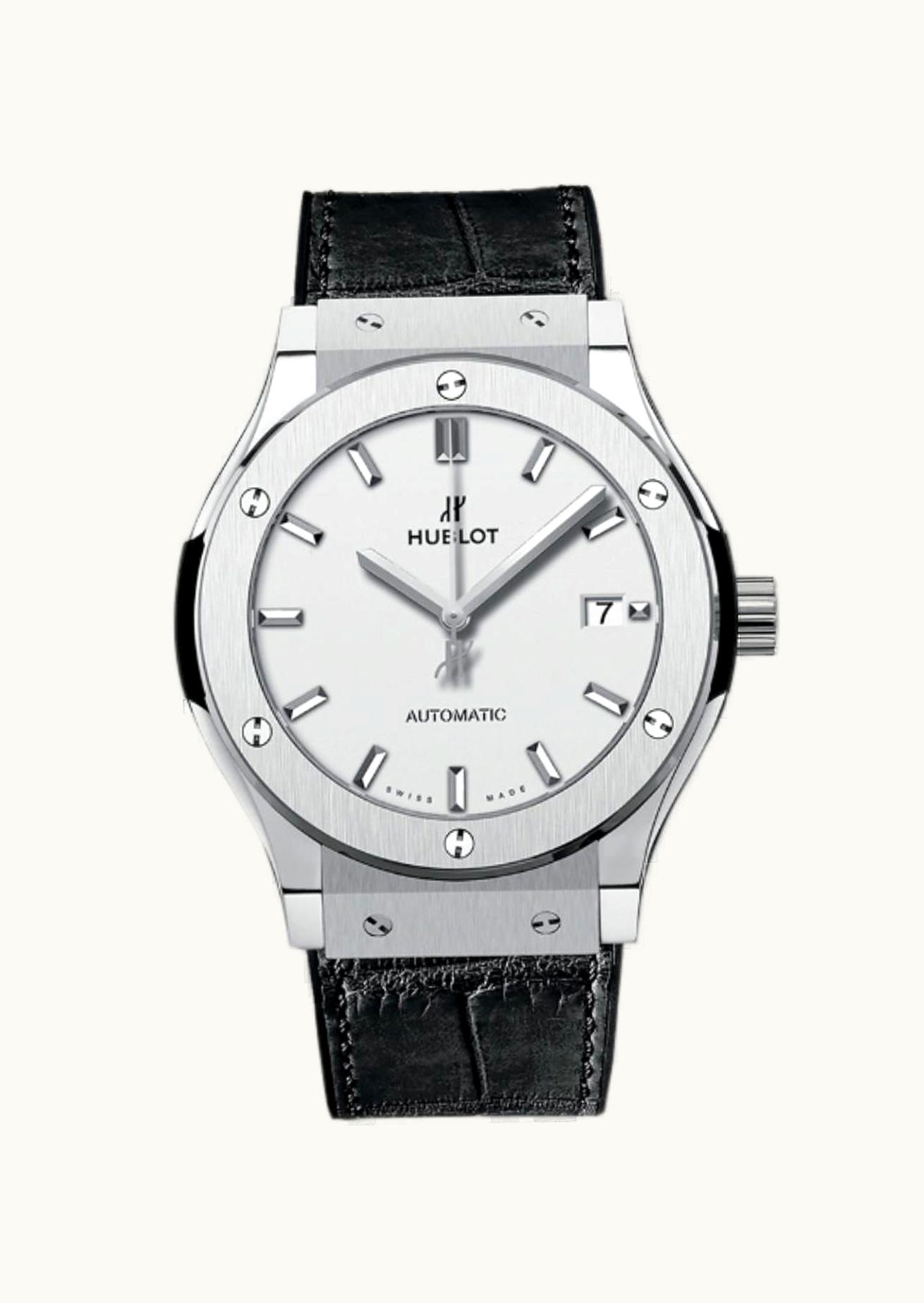 Hublot Classic Fusion 42 Titanium / Opaline / Alligator