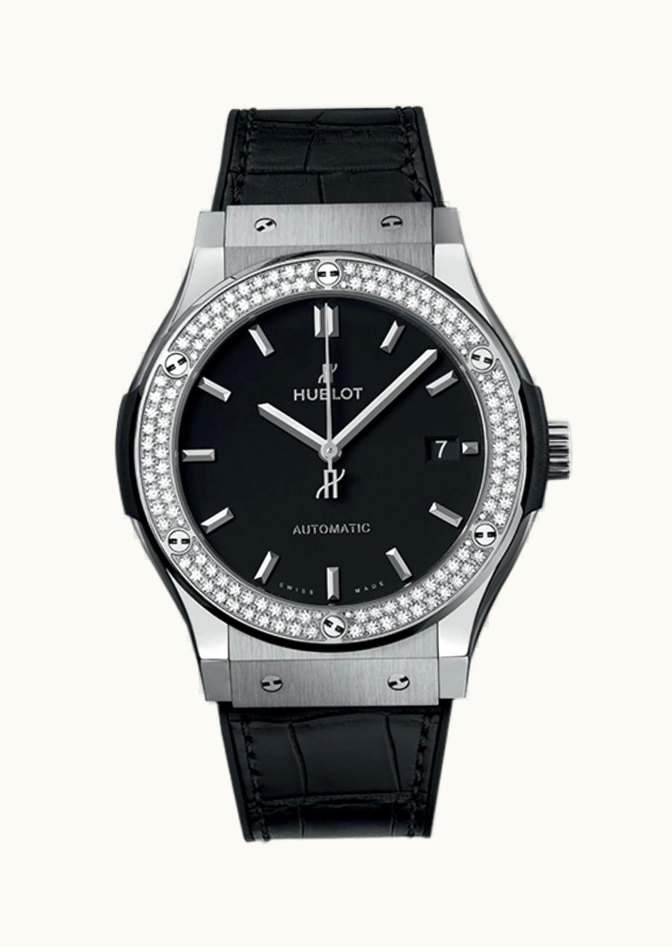 Hublot Classic Fusion 45 Titanium Diamonds / Black