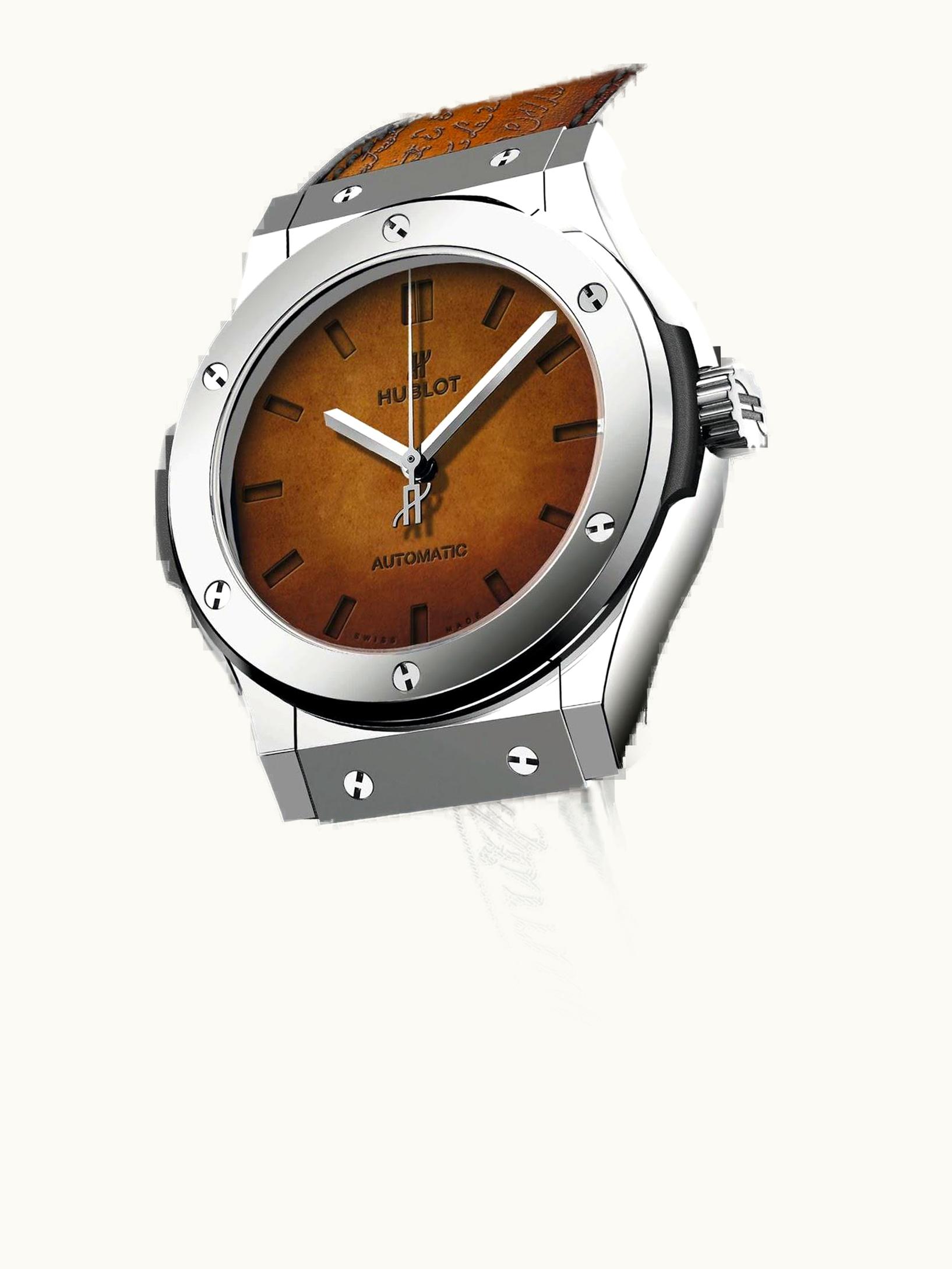Hublot Classic Fusion 45 Berluti Scritto Platinum / Brown