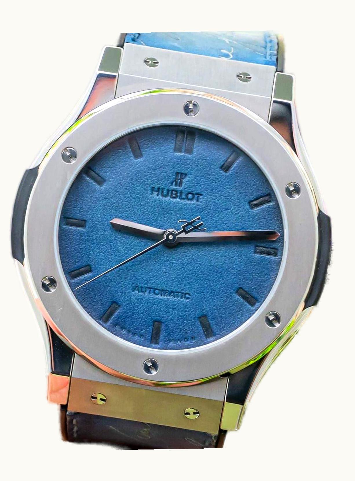Hublot Classic Fusion 45 Berluti Scritto Titanium / Blue