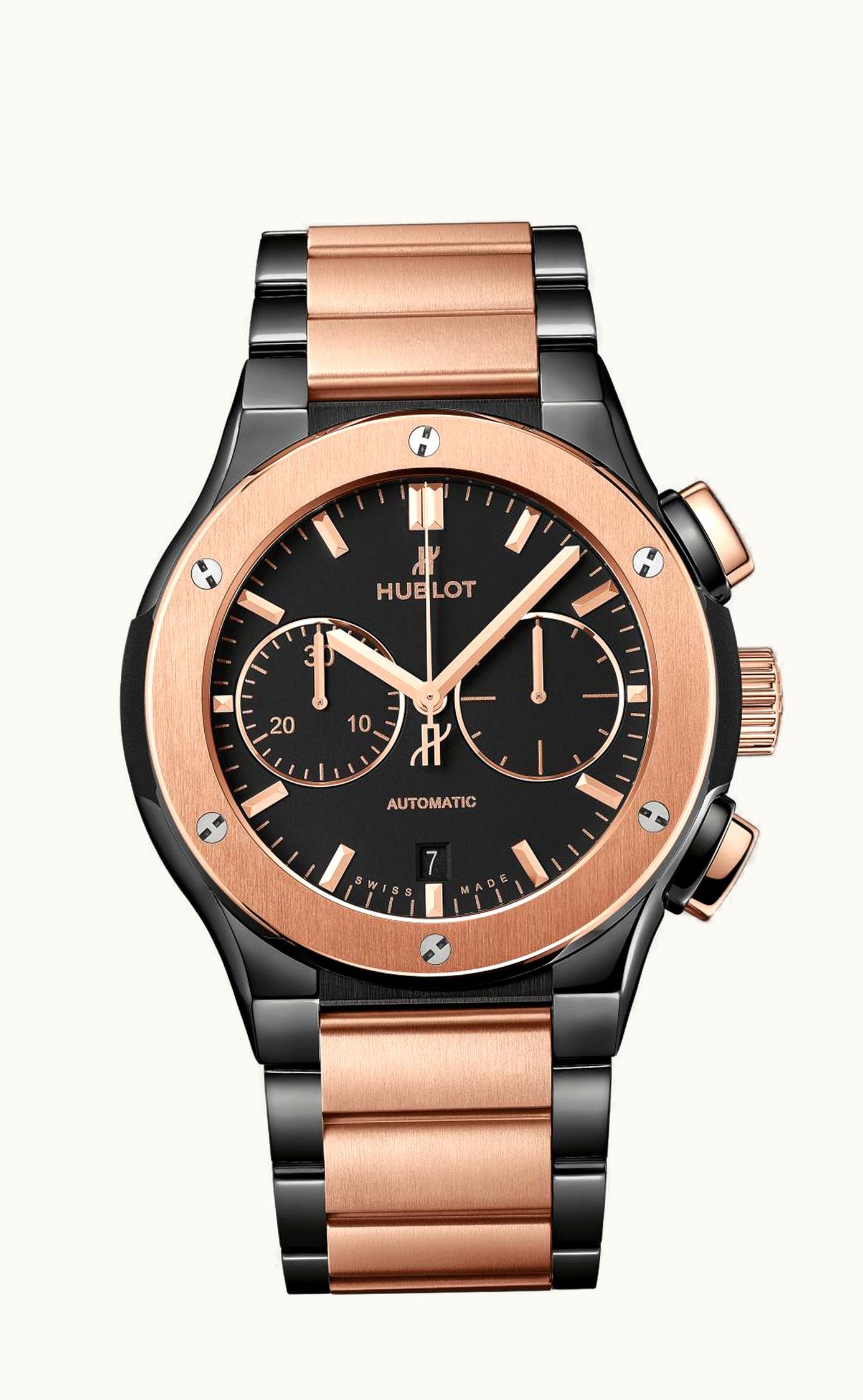 Hublot Classic Fusion 45 Chronograph Ceramic - King Gold / Black / Bracelet