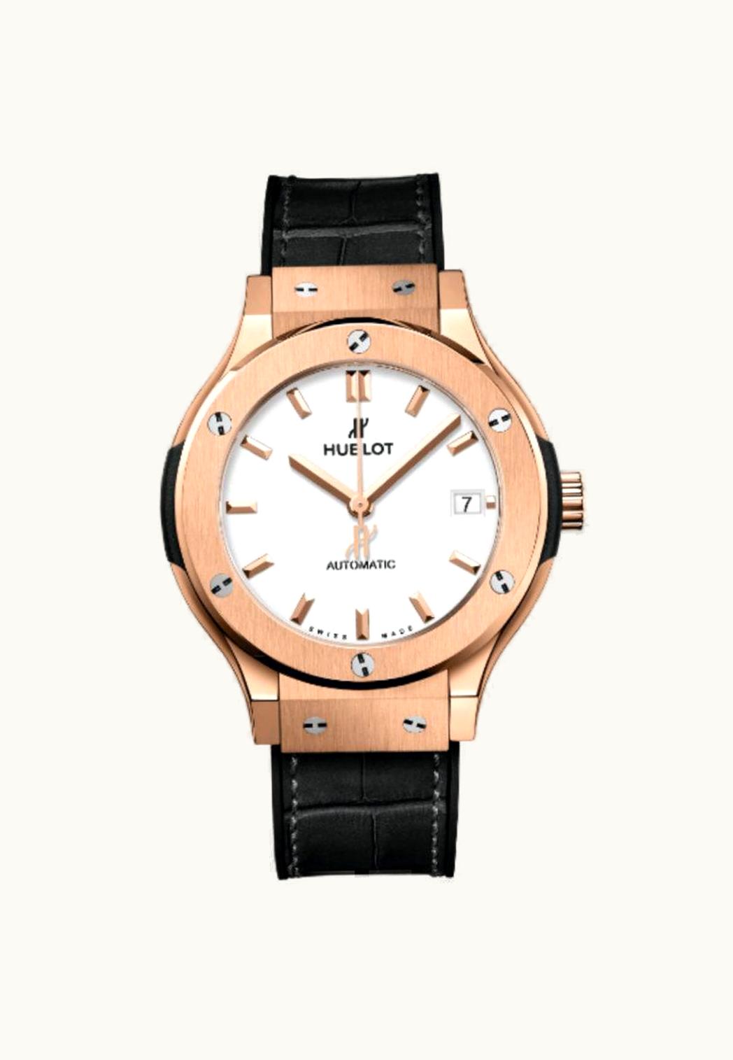 Hublot Classic Fusion 38 King Gold / Opalin / Alligator