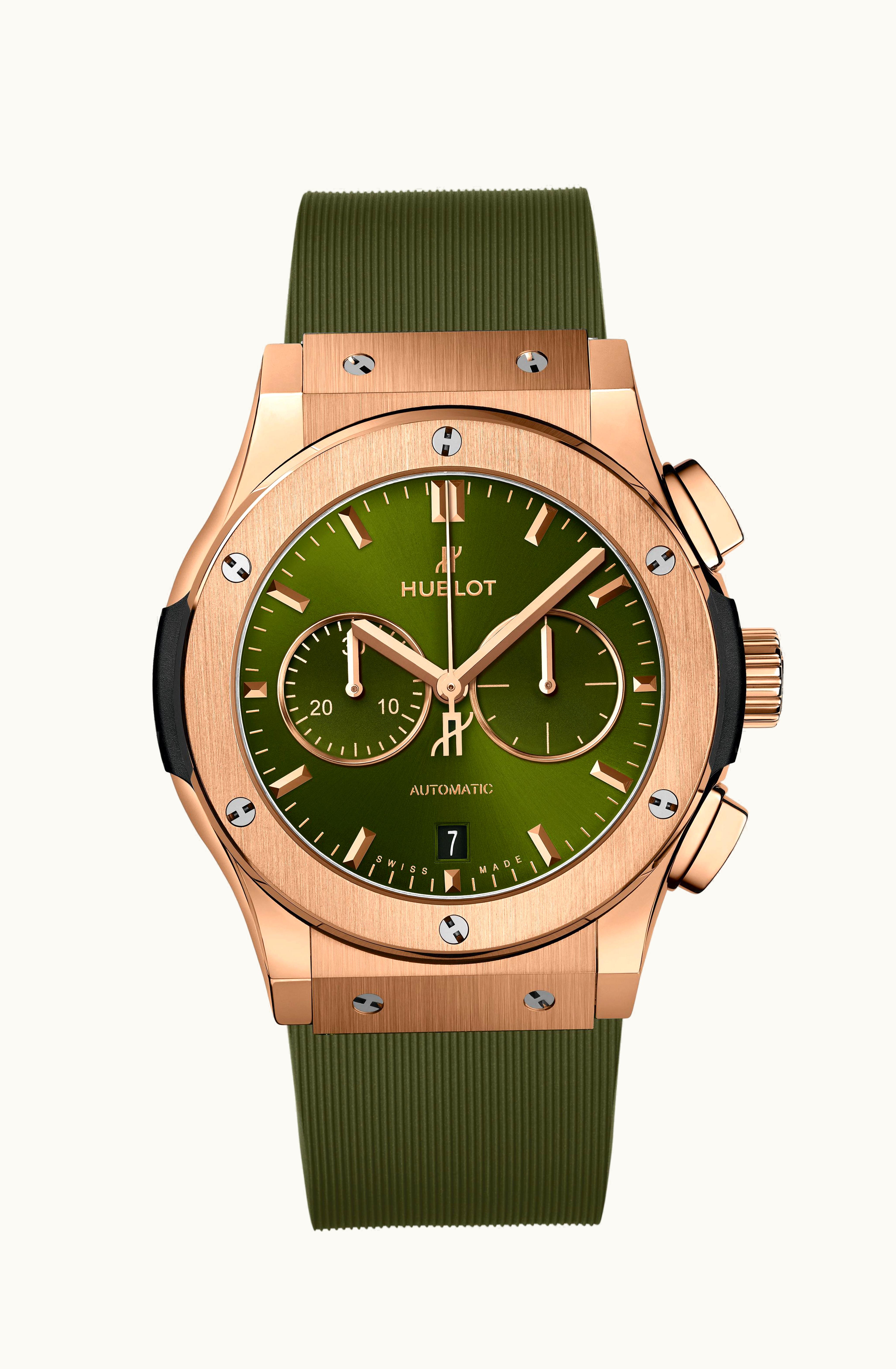 Hublot Classic Fusion 42 Chronograph King Gold / Green / Rubber