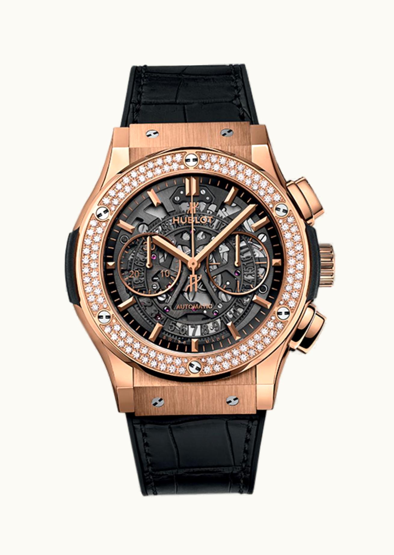 Hublot Classic Fusion 45 Aerofusion Chronograph King Gold / Diamond / Alligator