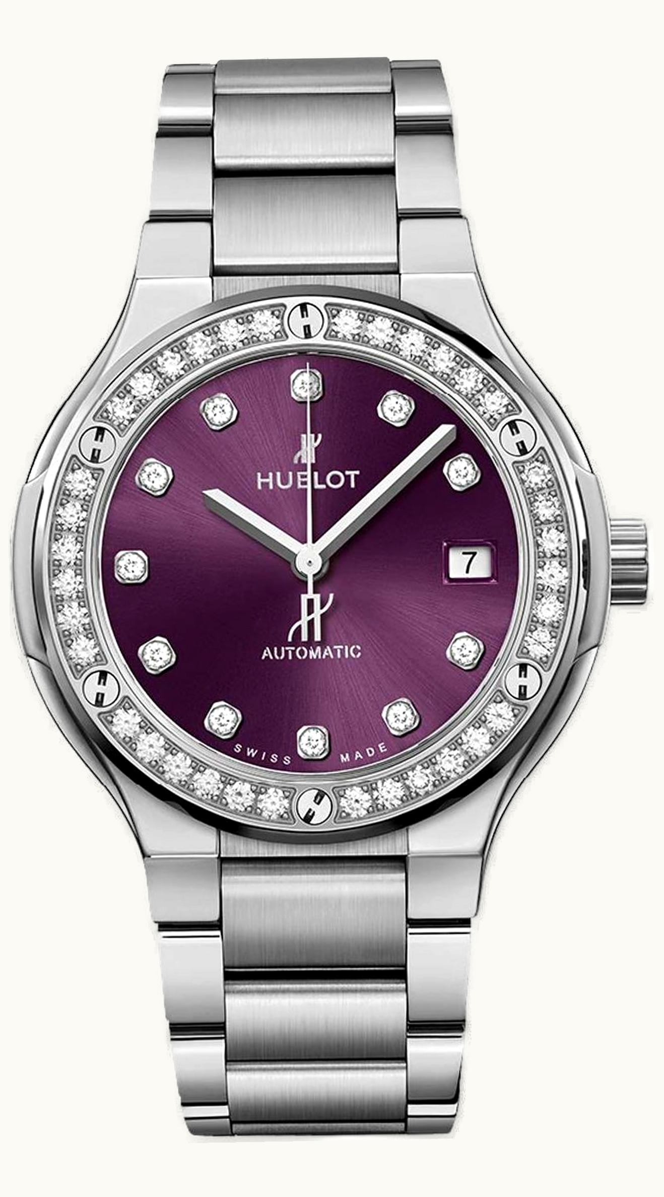 Hublot Classic Fusion 38 Titanium - Diamond / Purple / Bracelet