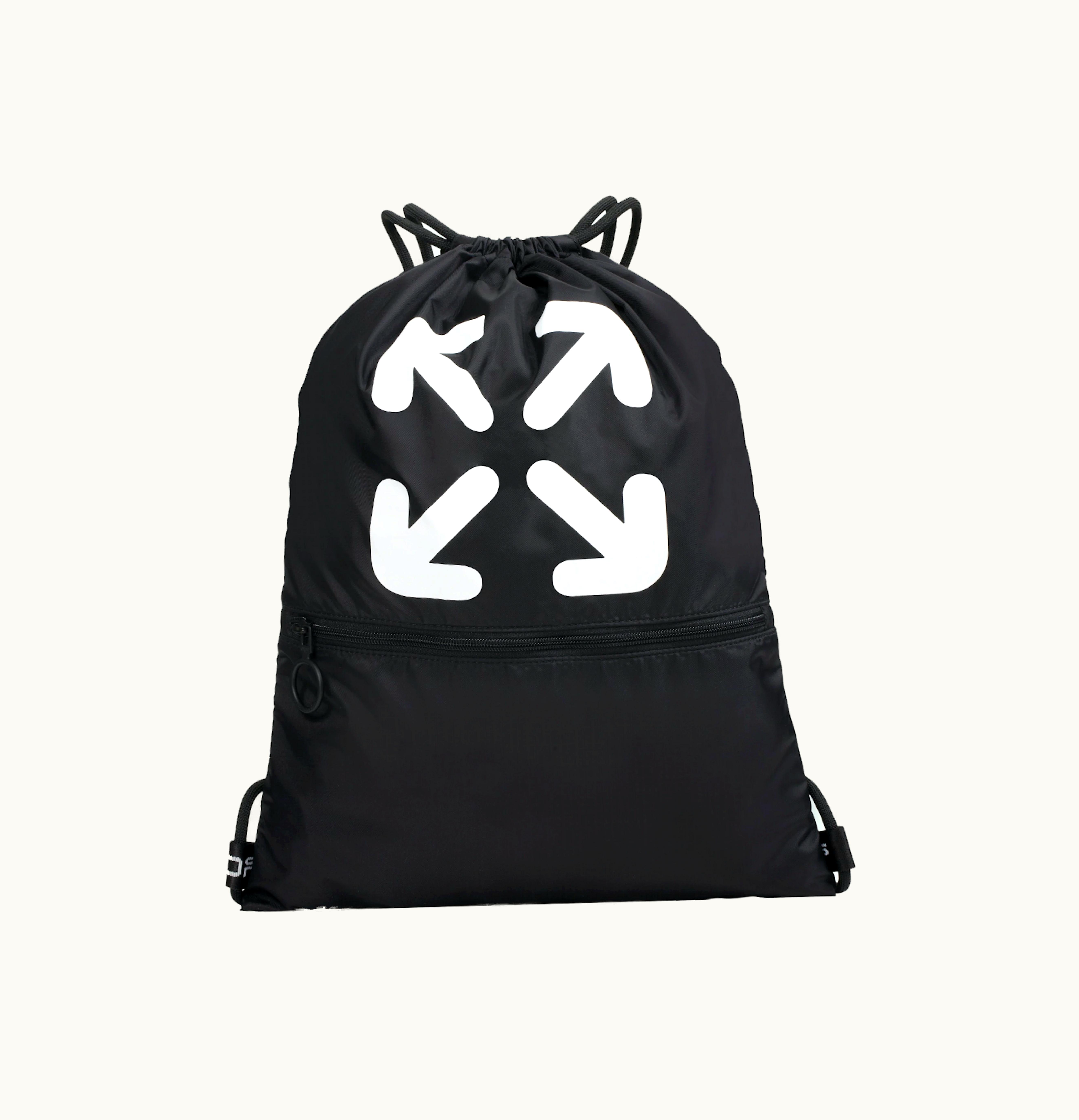 OFF-WHITE OFF WHITE Nylon Gymsack Backpack Black White