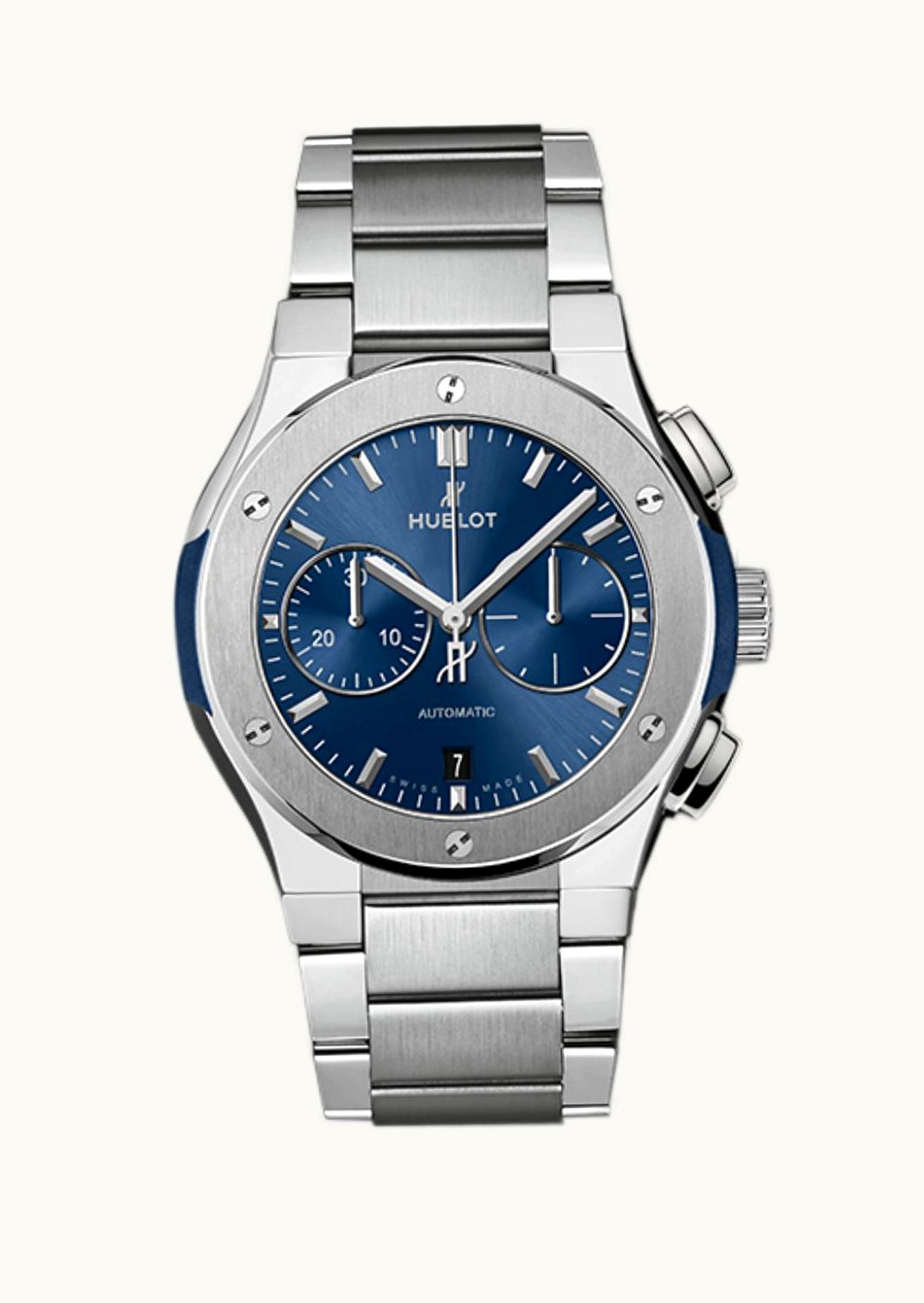 Hublot Classic Fusion 42 Chronograph Titanium / Blue / Bracelet