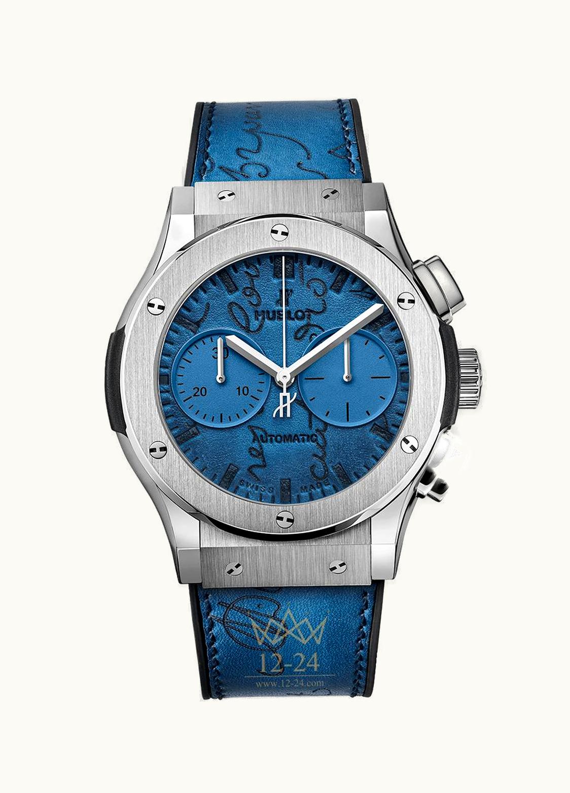 Hublot Classic Fusion 45 Chronograph Berluti Scritto Ocean Blue
