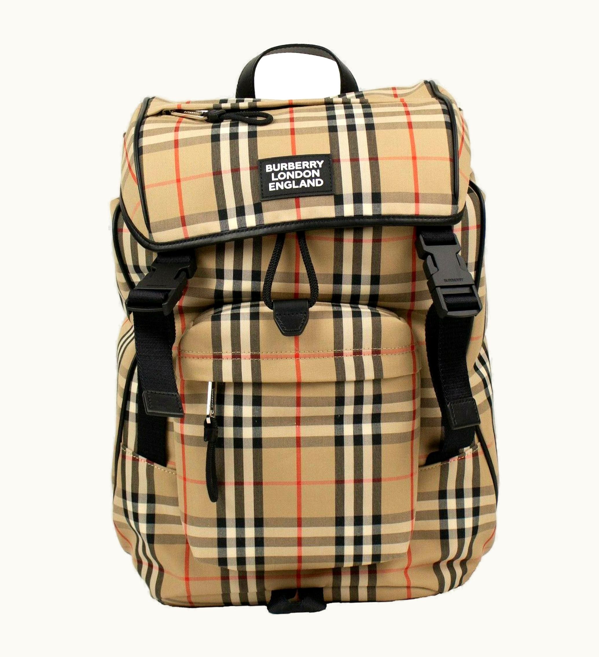 Burberry Burberry Vintage Check Nylon Backpack Beige