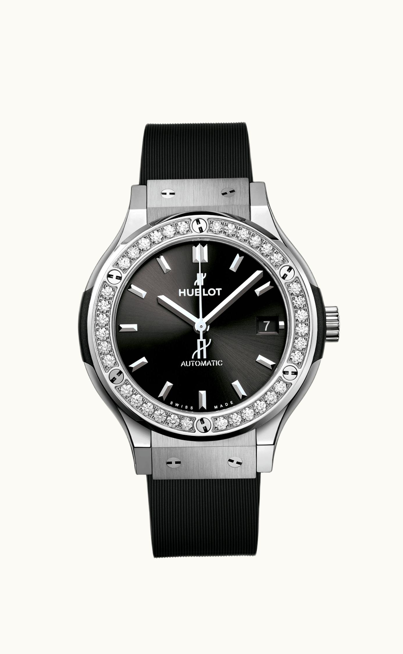 Hublot Classic Fusion 38 Titanium - Diamond / Black / Rubber