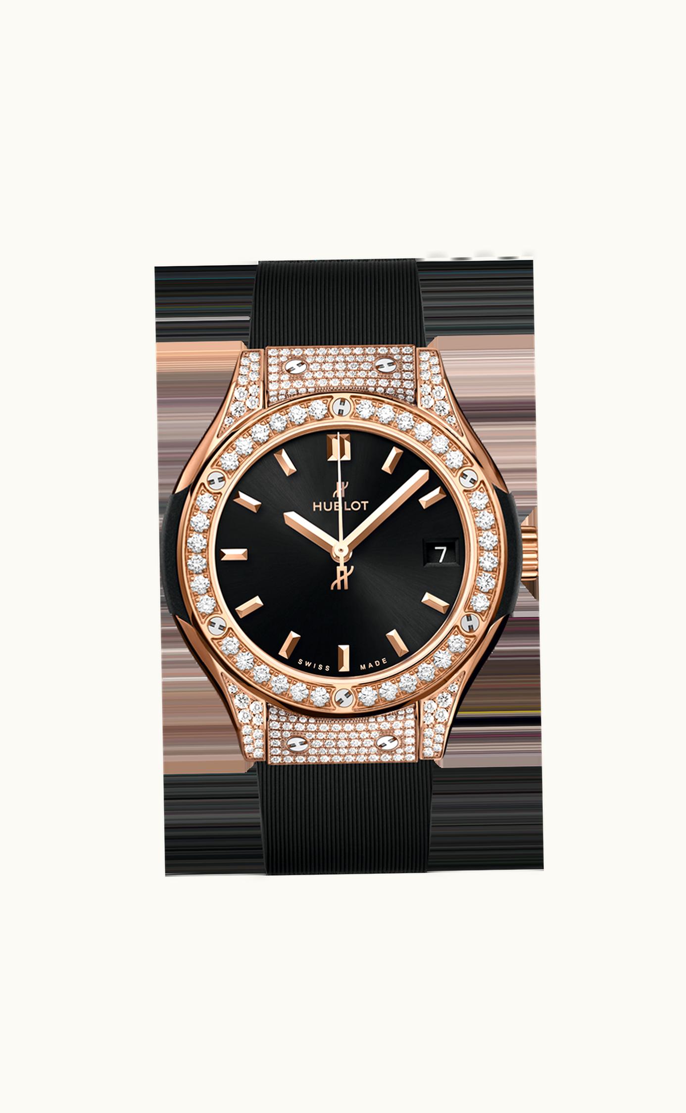 Hublot Classic Fusion 33 King Gold - Pavé / Black / Rubber