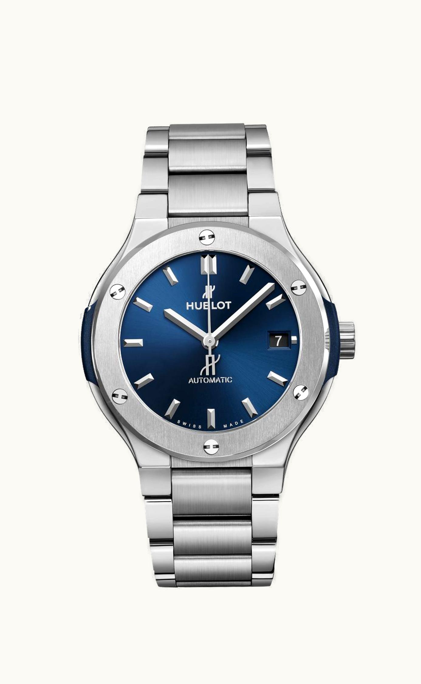 Hublot Classic Fusion 38 Titanium / Blue / Bracelet