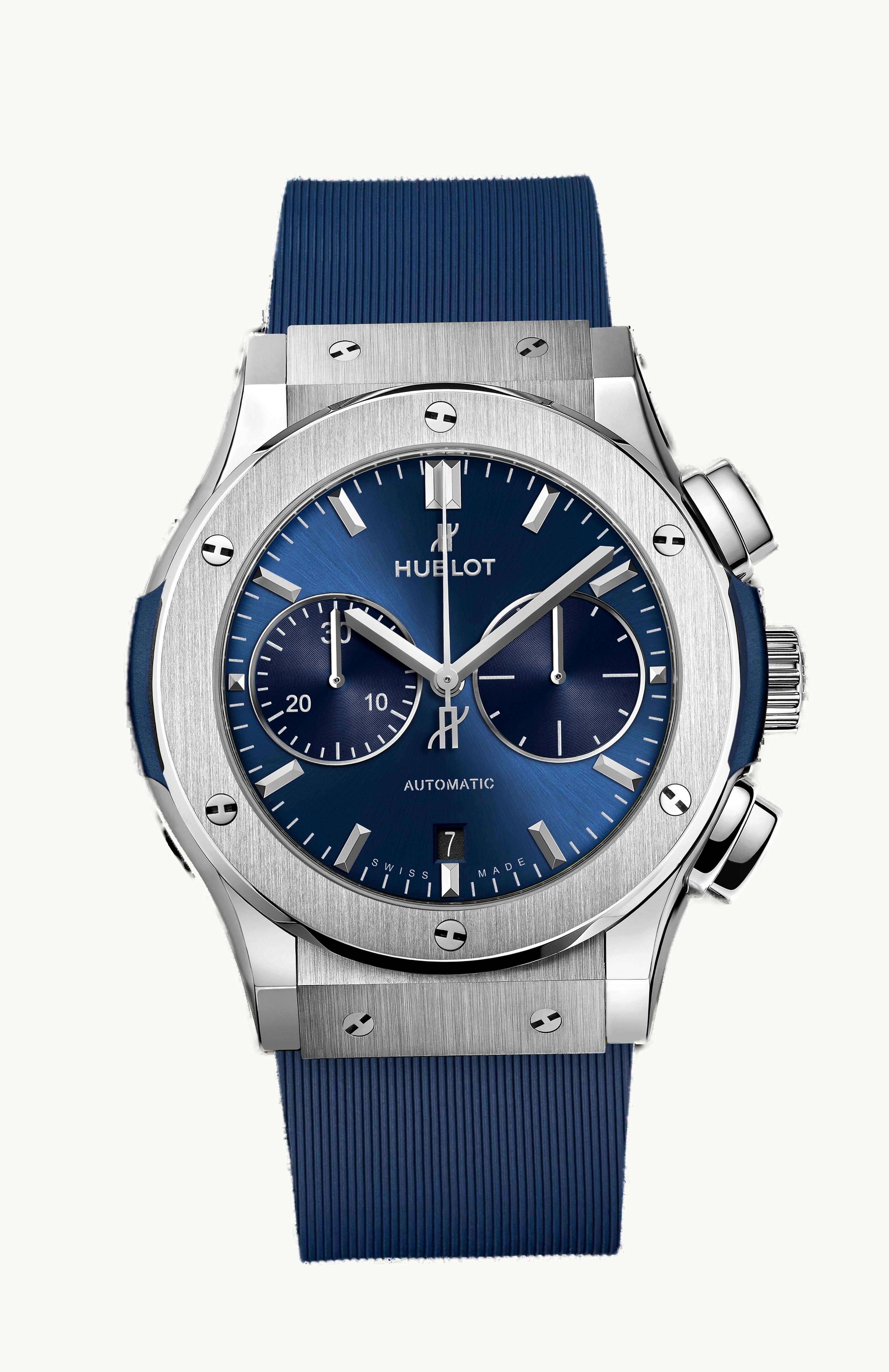 Hublot Classic Fusion 45 Chronograph Titanium / Blue / Rubber