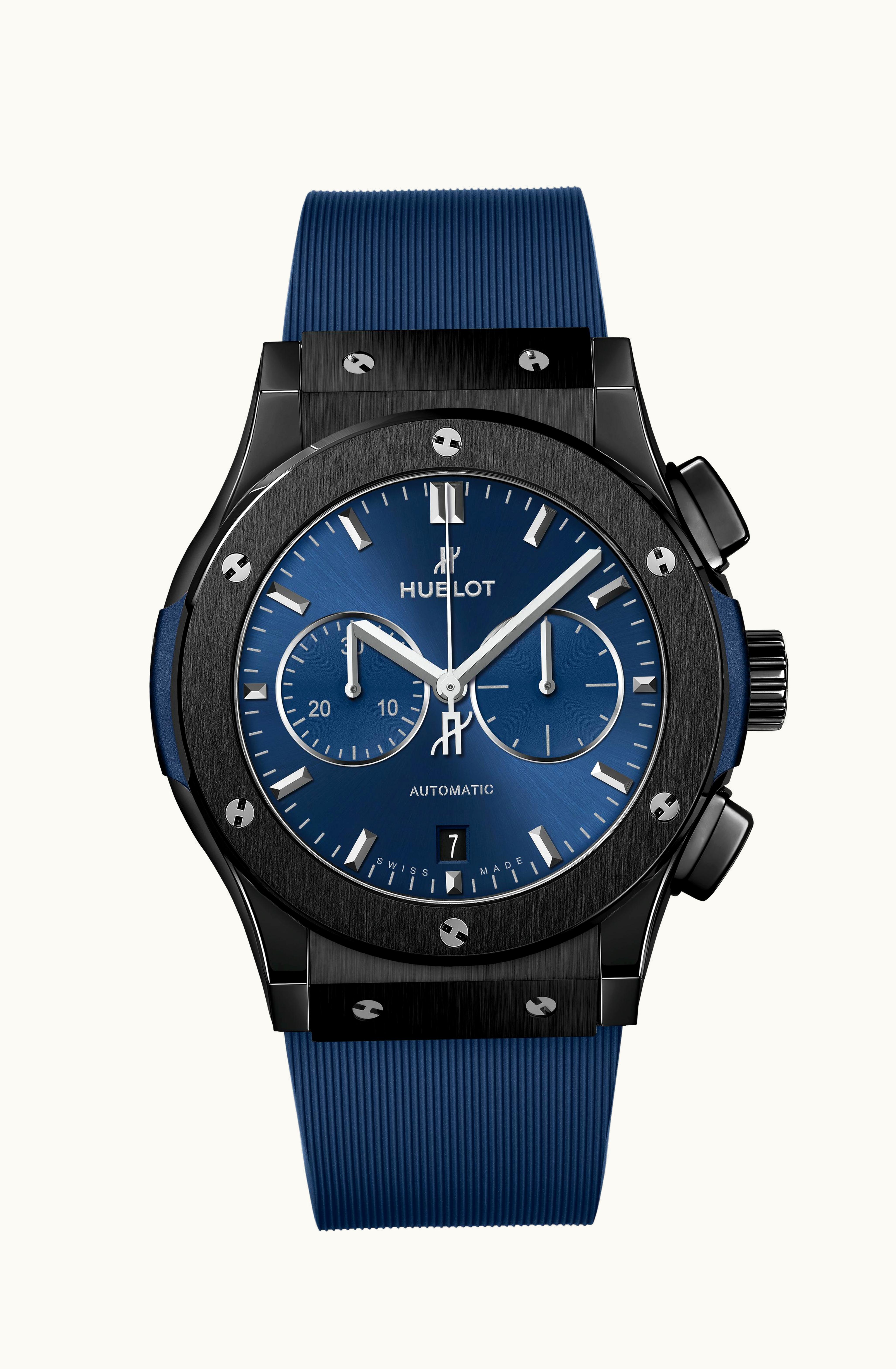 Hublot Classic Fusion 42 Chronograph Ceramic / Blue / Rubber