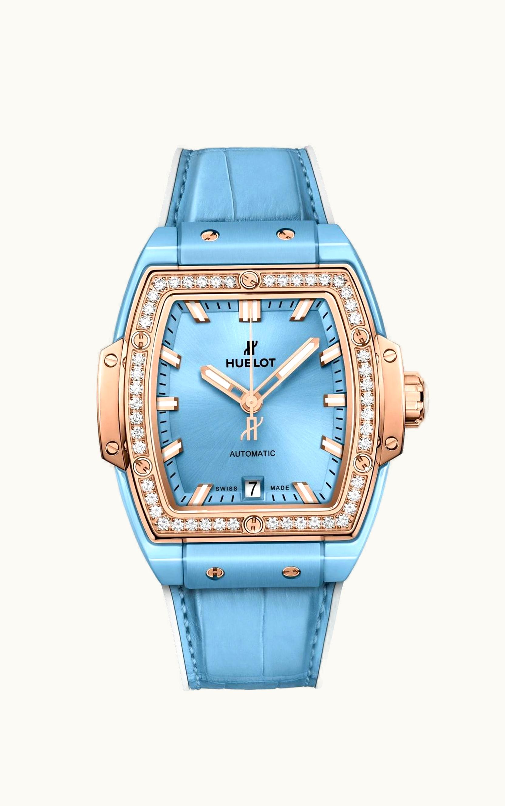 Hublot Spirit of Big Bang 39 Light Blue Ceramic / King Gold / Diamonds