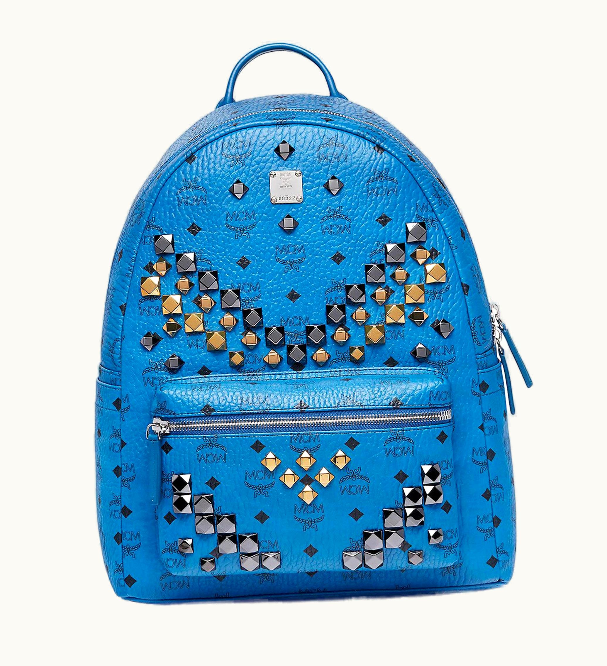 MCM MCM Stark Backpack Stud Medium Munich Blue