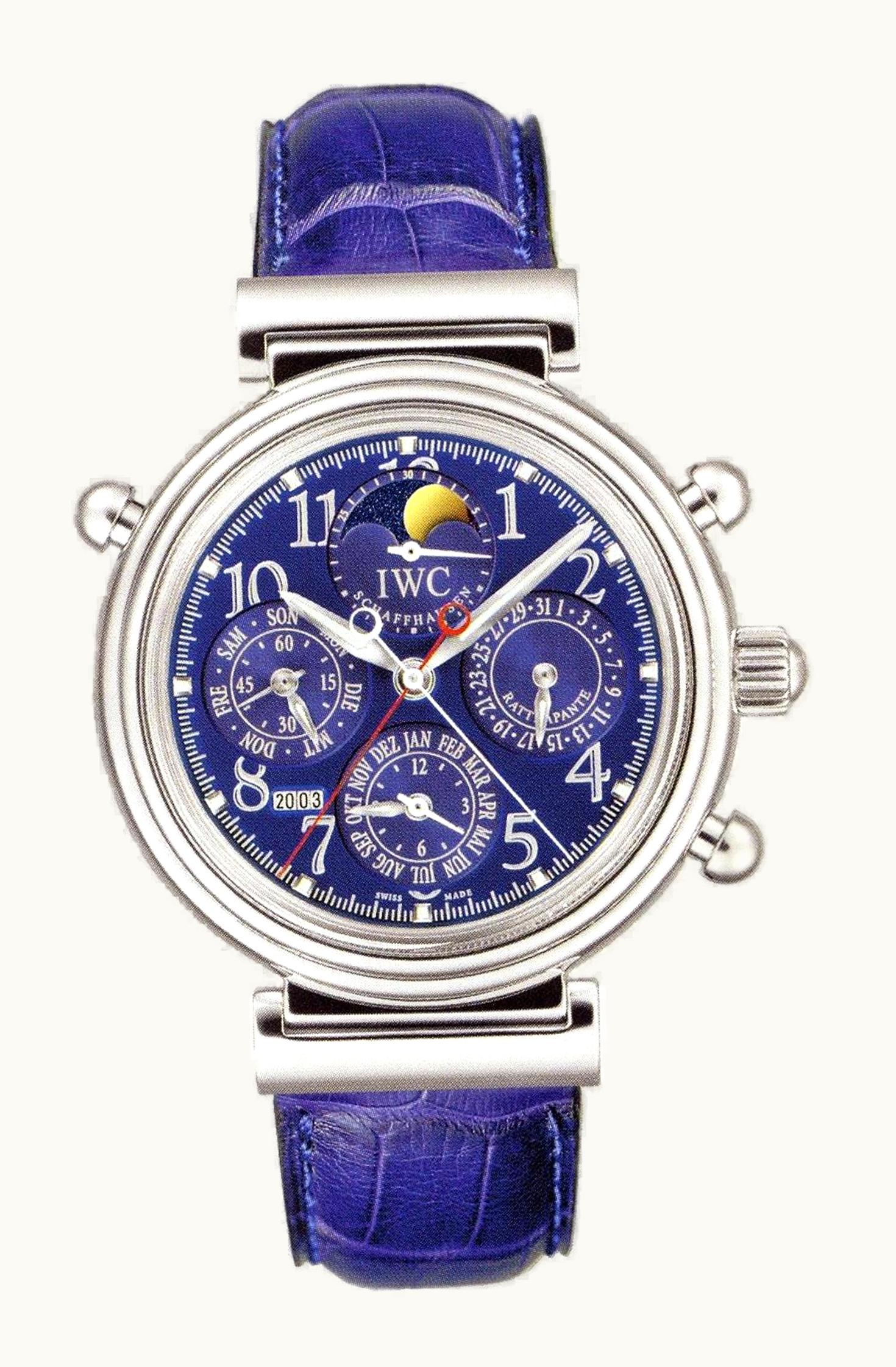 IWC Da Vinci Perpetual Rattrapante Platinum / Blue / English