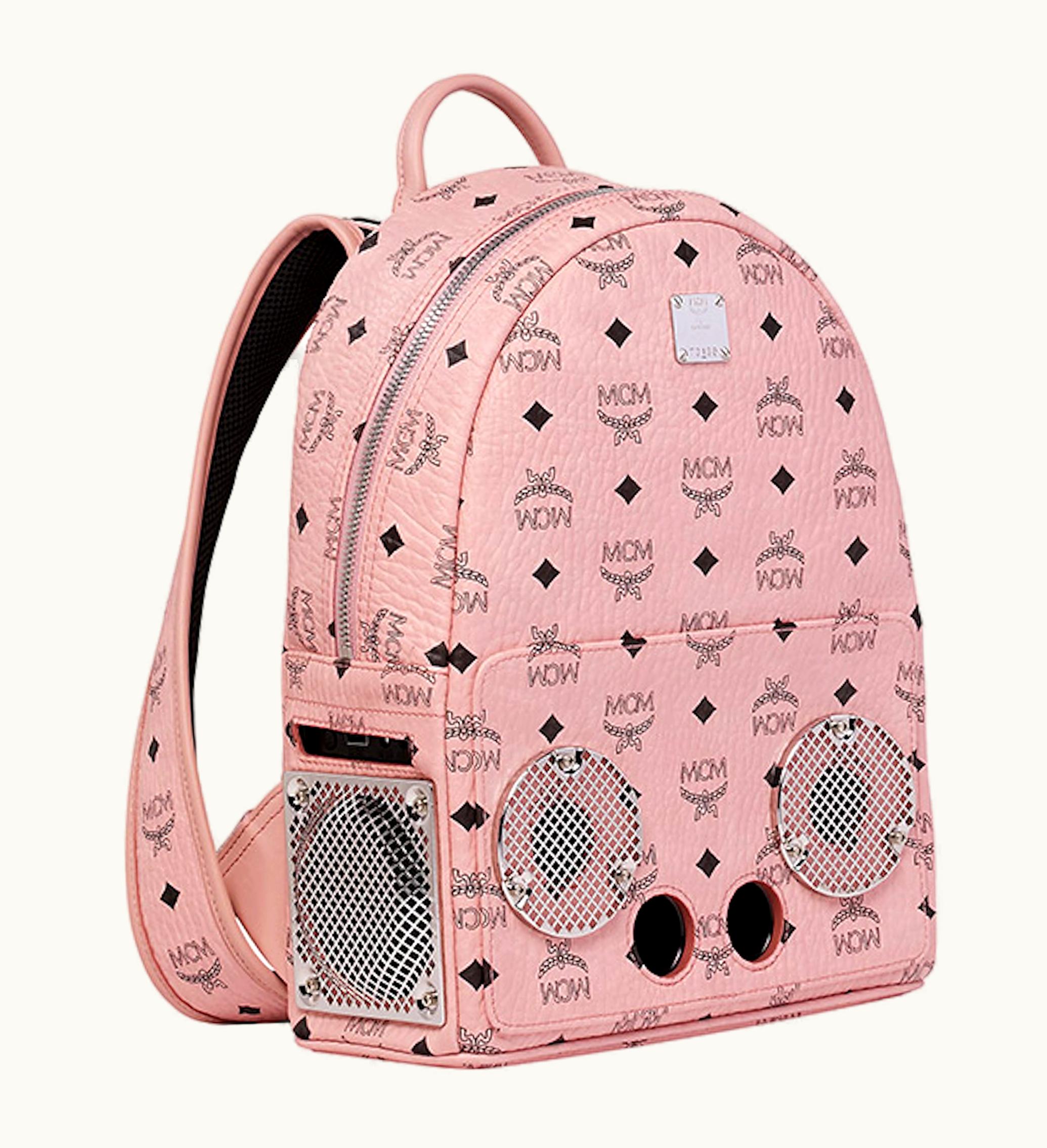 MCM MCM x WizPak Stark Backpack Visetos Small Soft Pink